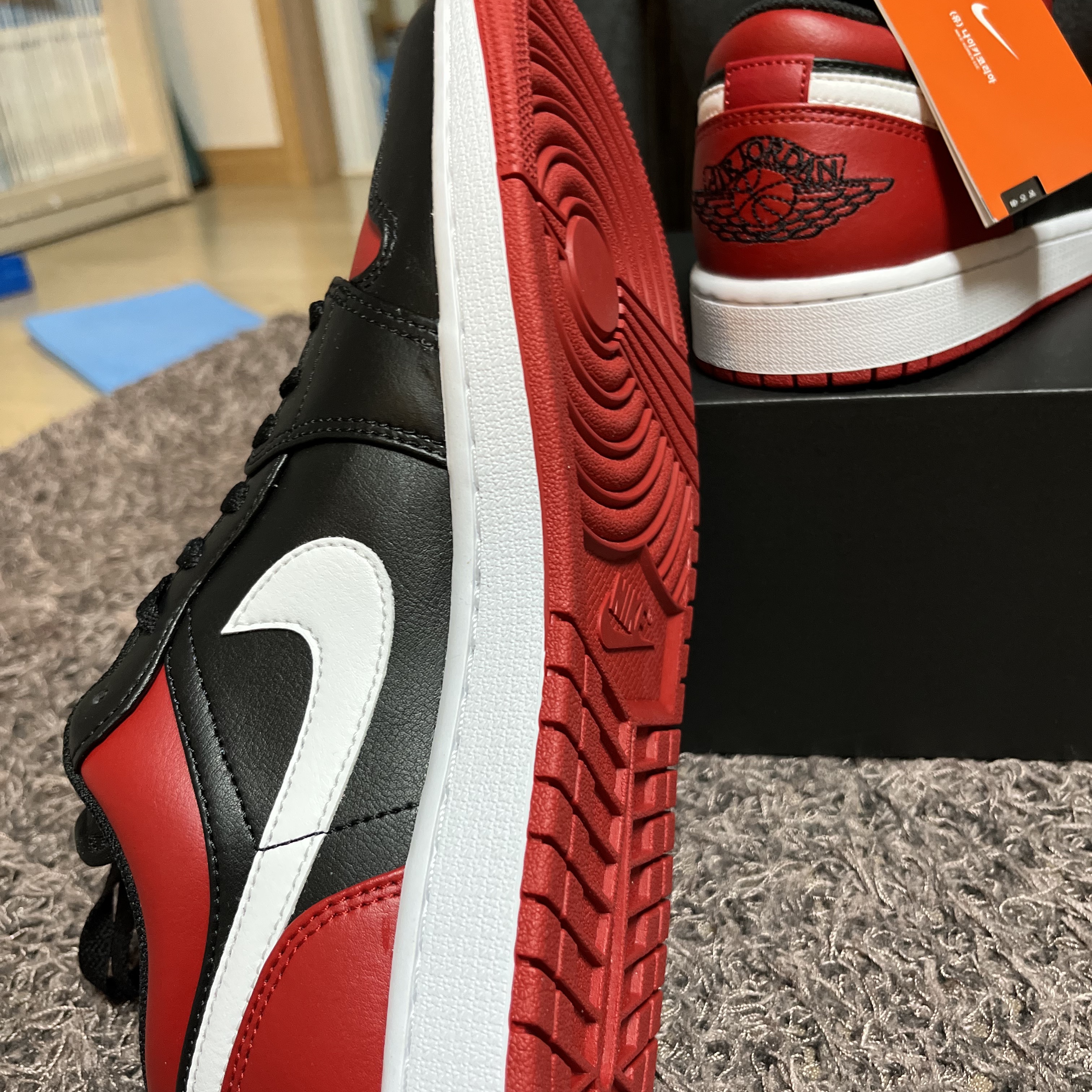 Jordan 1 Low Alternate Bred Toe 착용 스타일 - 2