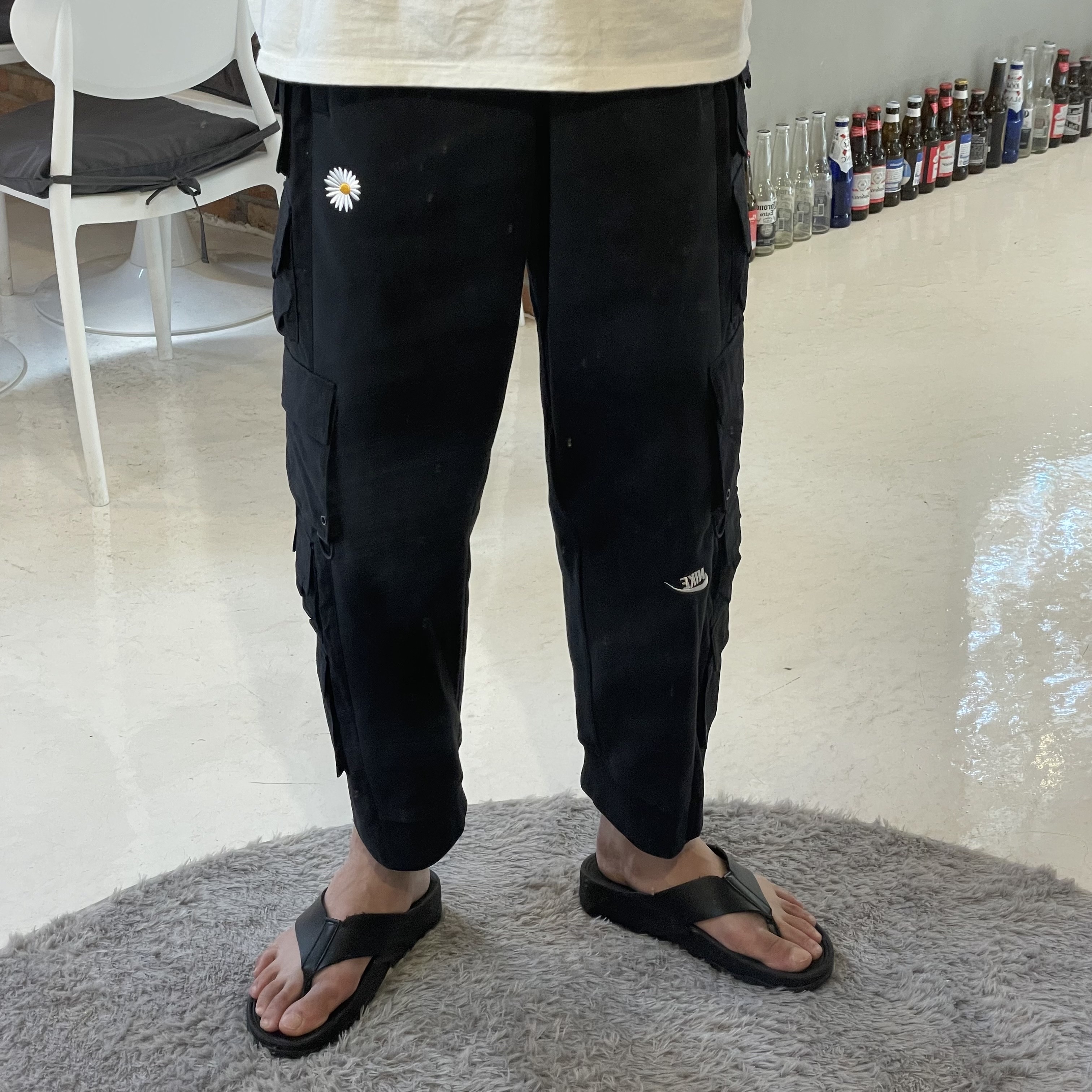 Nike x Peaceminusone Wide Pants Black (DR0096-010) 착용 스타일 - 2
