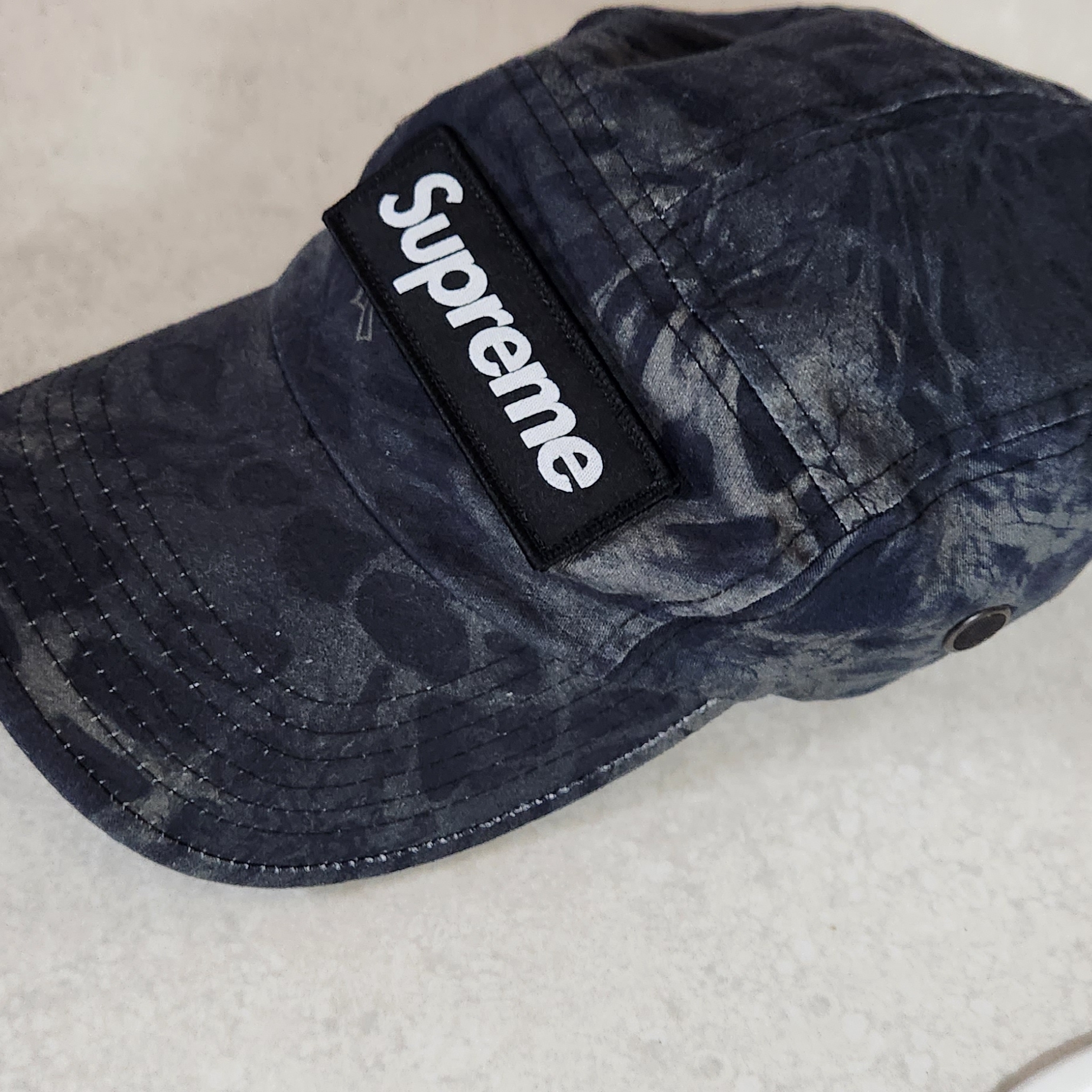Supreme Military Camp Cap Black Prym1 Camo - 22SS 착용 스타일