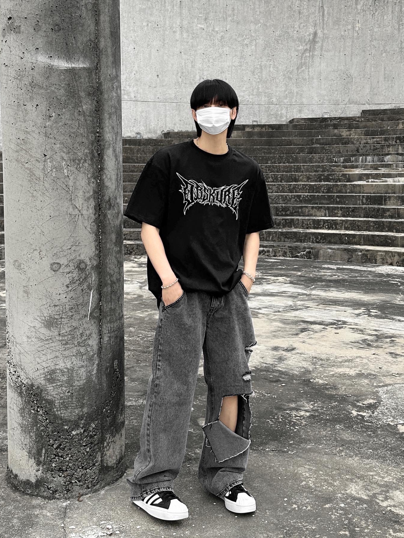 Y-3 Yohji Star Black White 착용 스타일 - 1