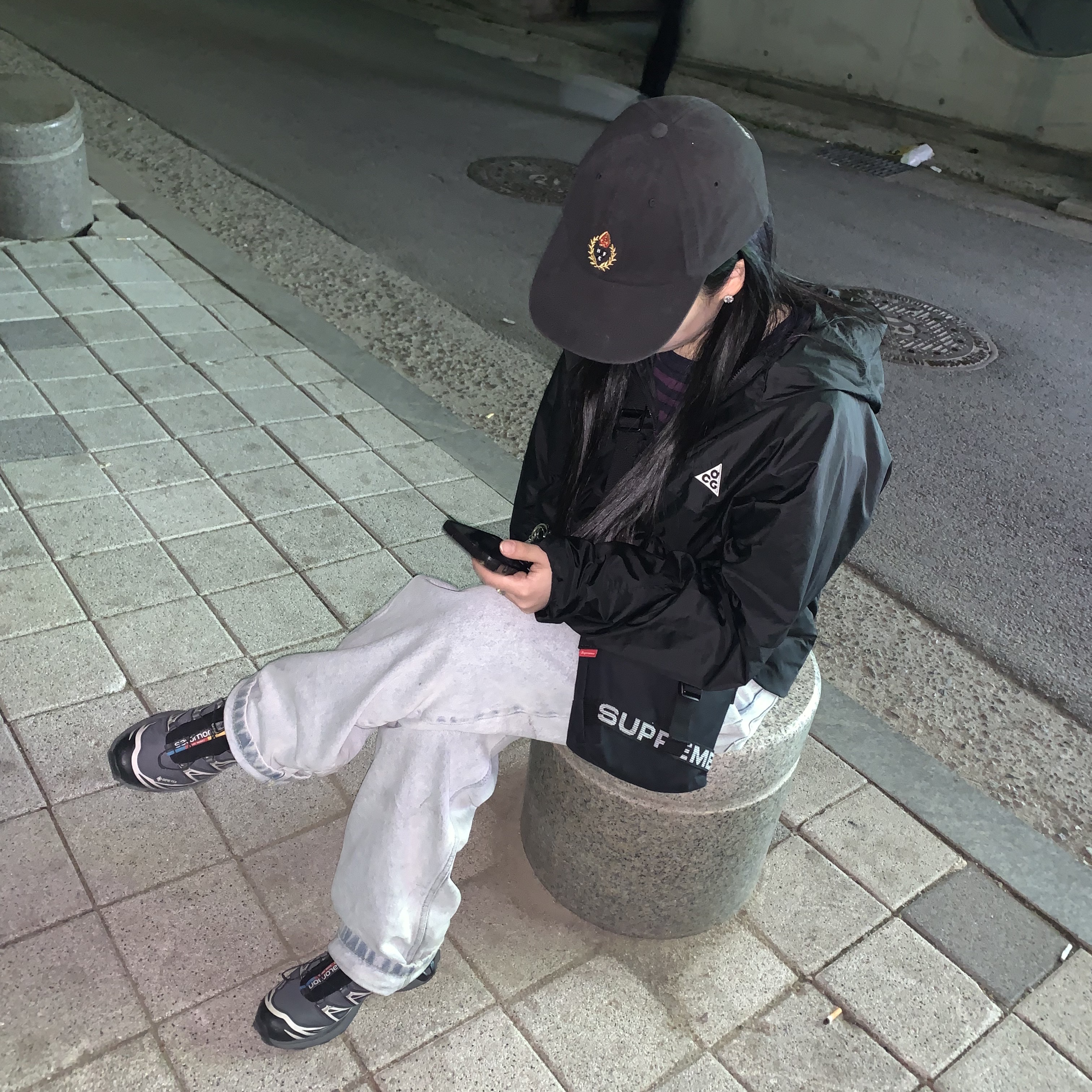 Nike ACG Cinder Cone Windproof Jacket Black Anthracite - Asia, Supreme Field Side Bag Black - 23SS 착용 스타일
