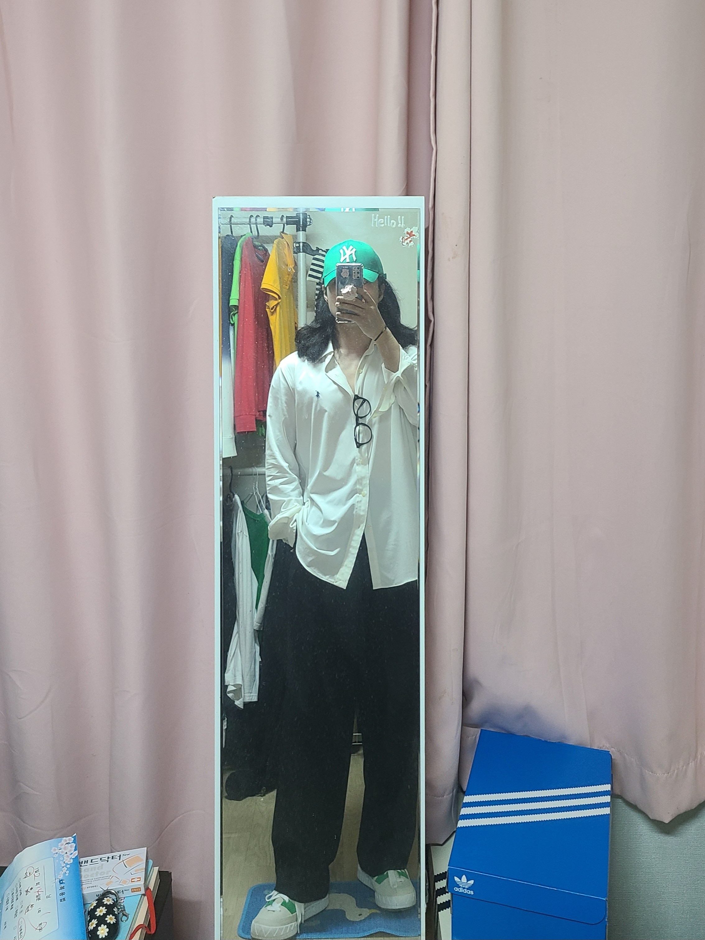 Adidas x Bodega x Beams Adimatic Off White Green 착용 스타일 - 1