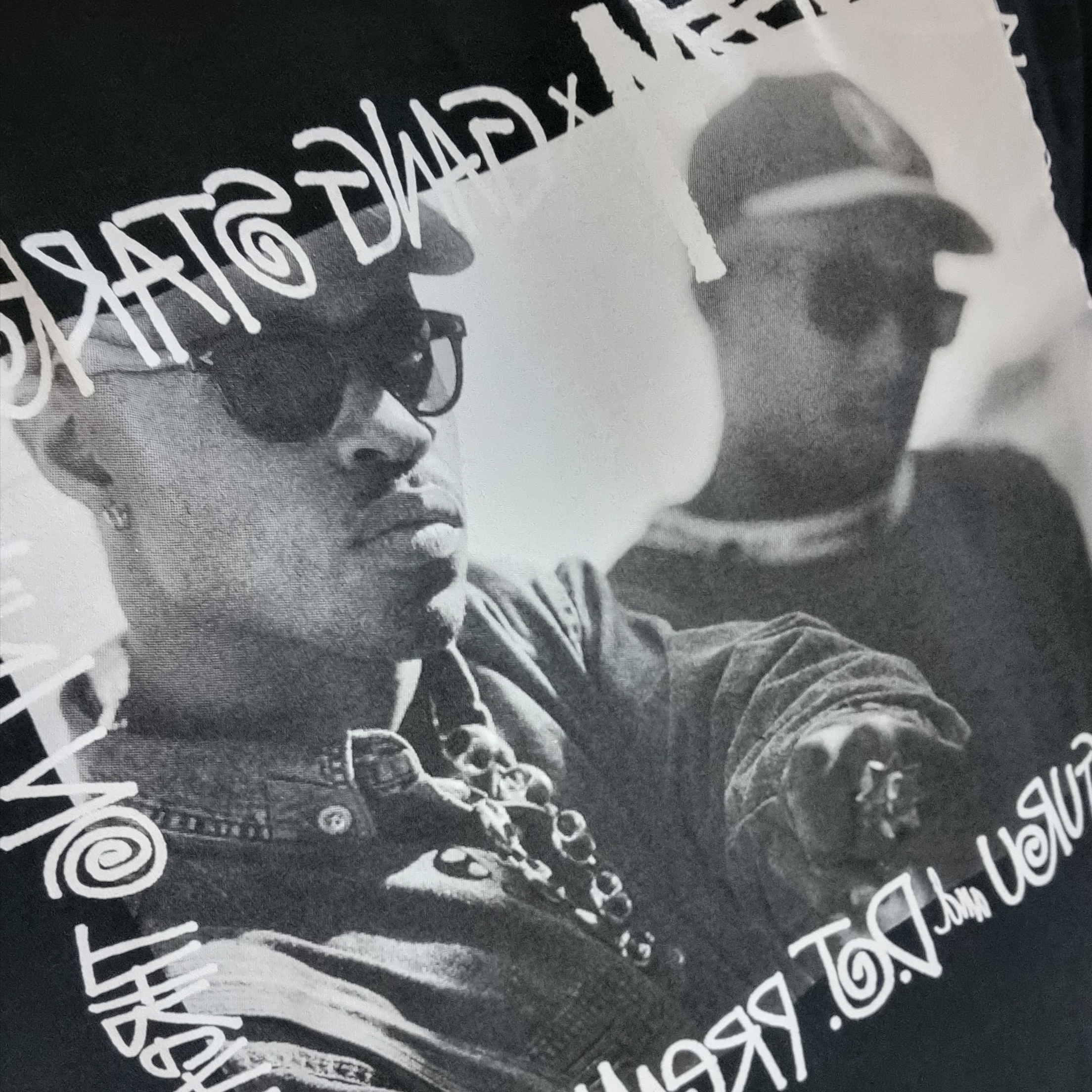 Stussy x Gang Starr Take It Personal T-Shirt Black 착용 스타일