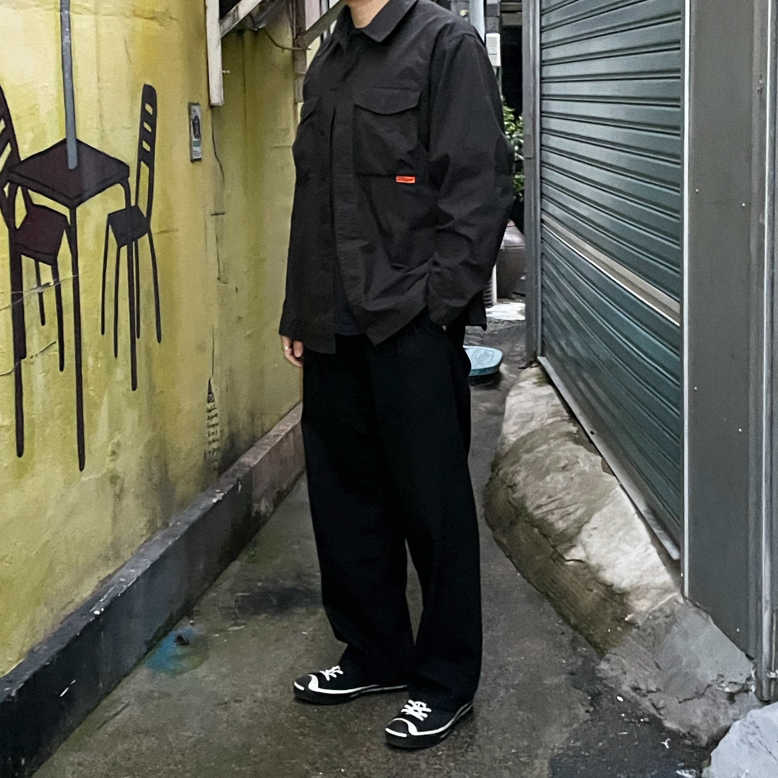 Converse x Neighborhood Jack Purcell Ox Motorcycle 착용 스타일