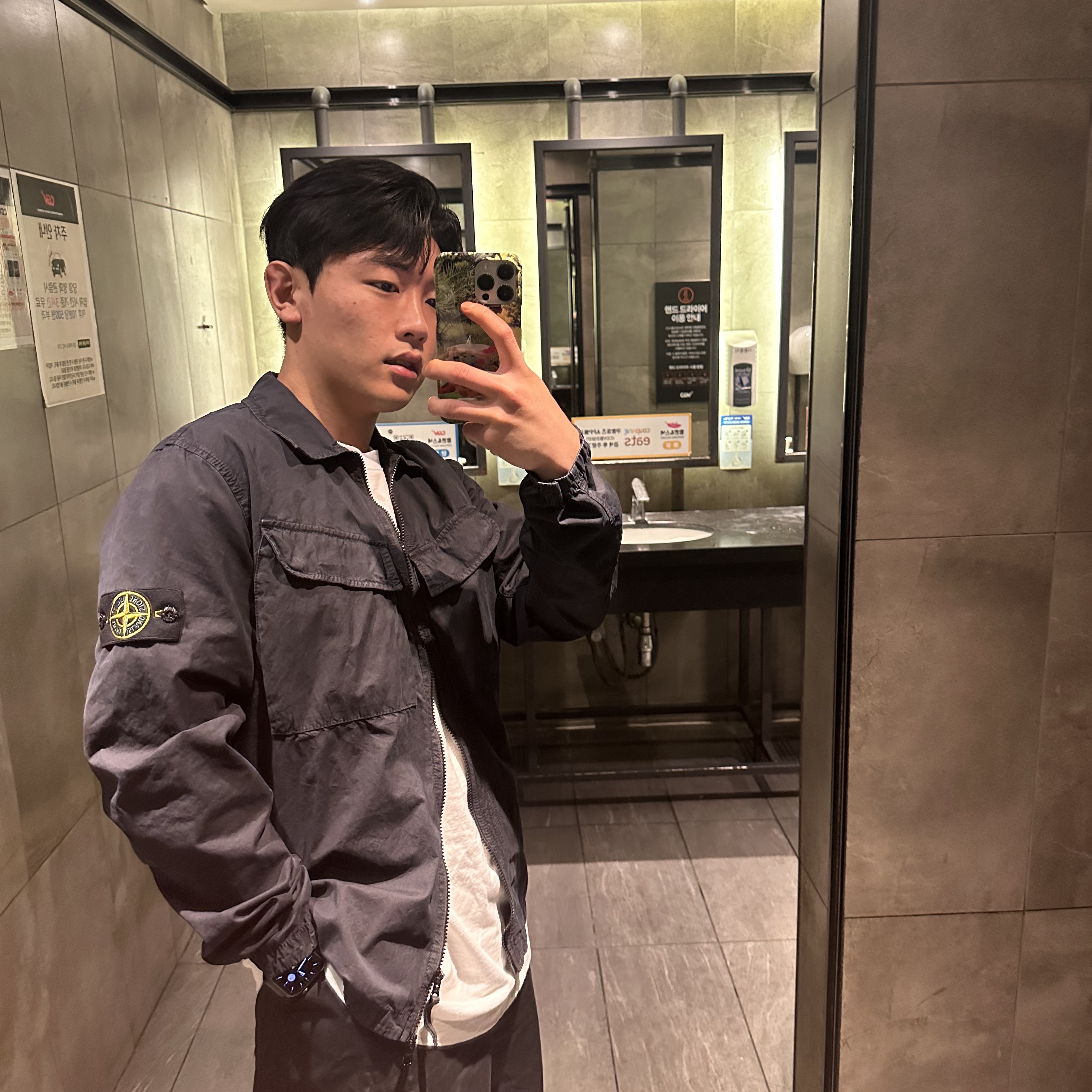 Stone Island 101WN Brushed Cotton Canvas T.CO+OLD Overshirt Navy Blue - 22FW, Salomon XT-6 ADV White 착용 스타일 - 1