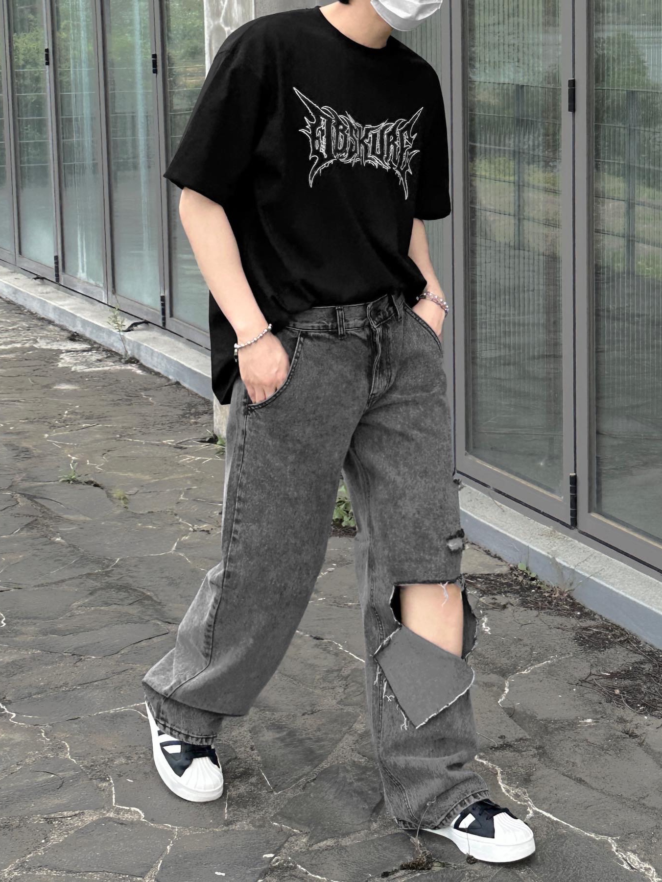 Y-3 Yohji Star Black White 착용 스타일 - 3