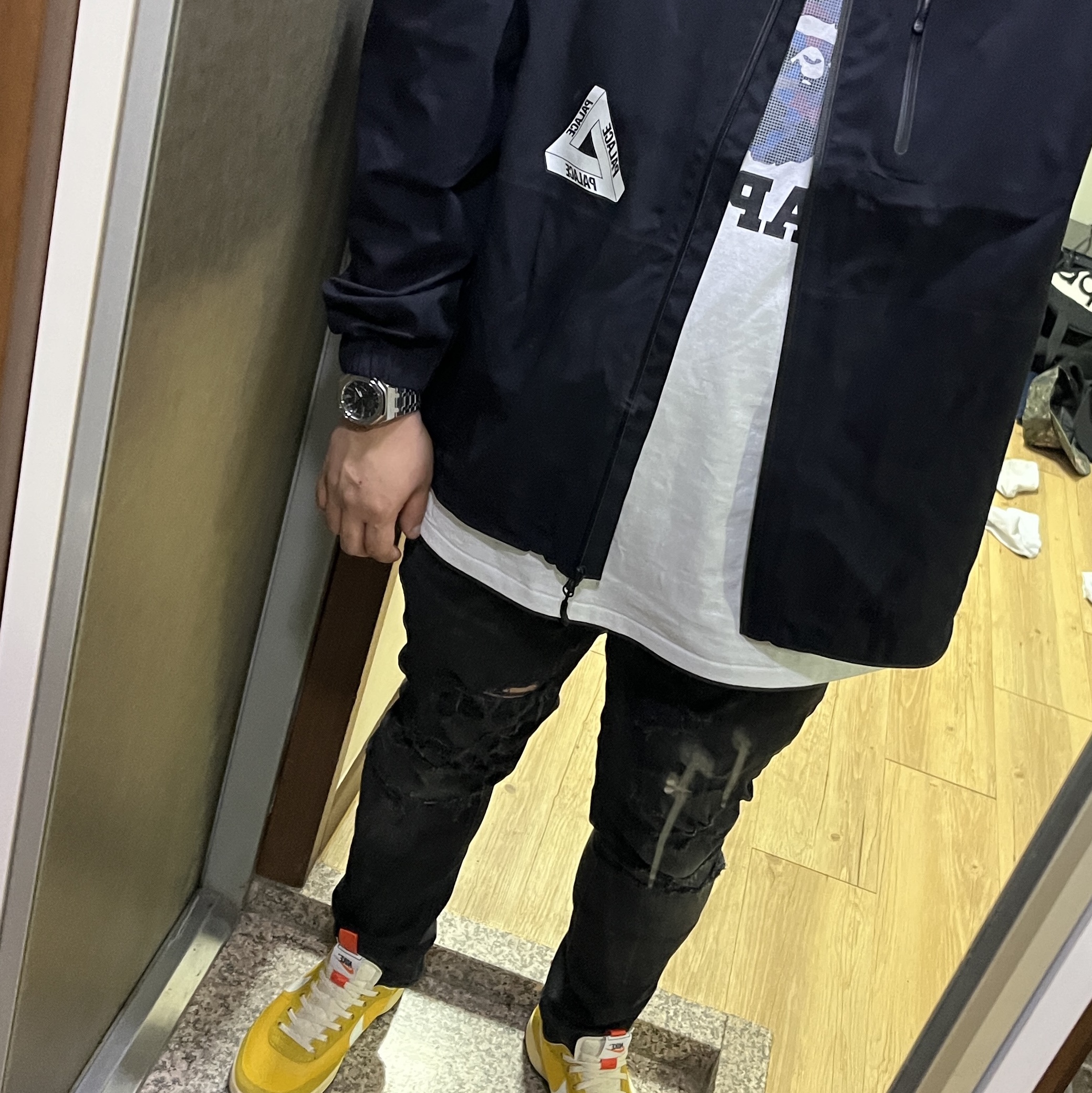 Nike x Tom Sachs General Purpose Shoe Archive, Palace Gore-Tex Paclite Coach Jacket Black - 22SS 착용 스타일