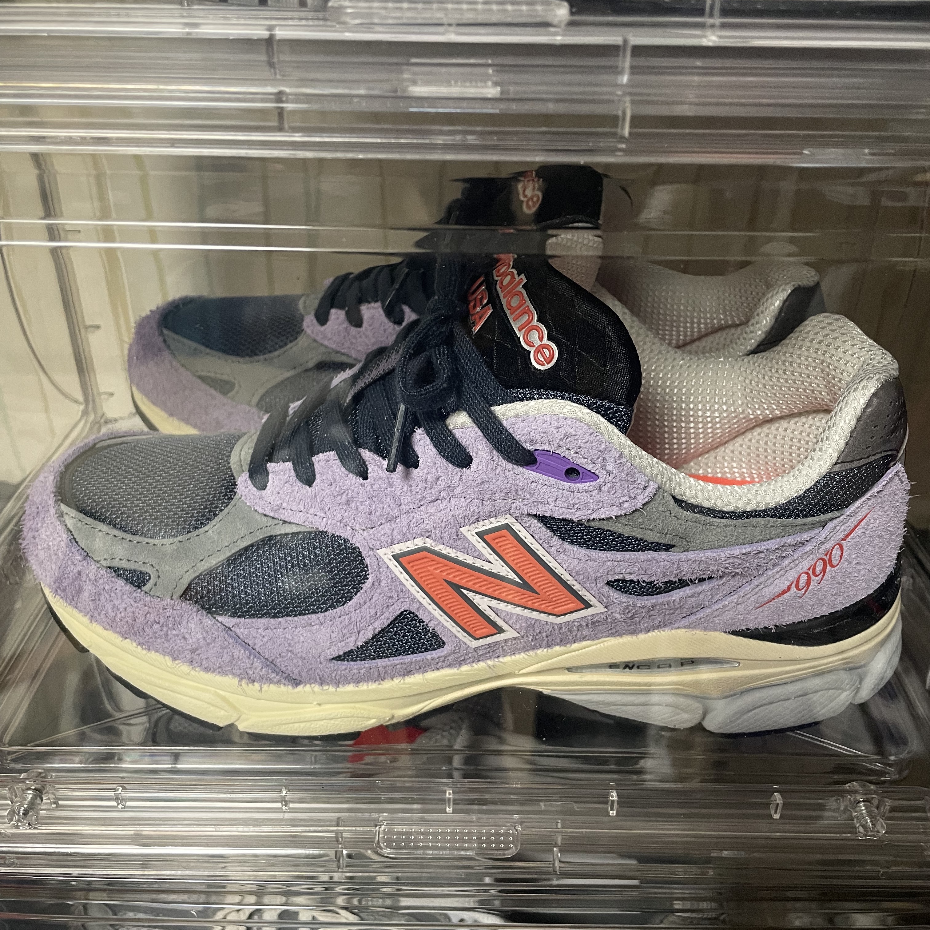 New Balance 990v3 Made in USA Raw Amethyst 착용 스타일