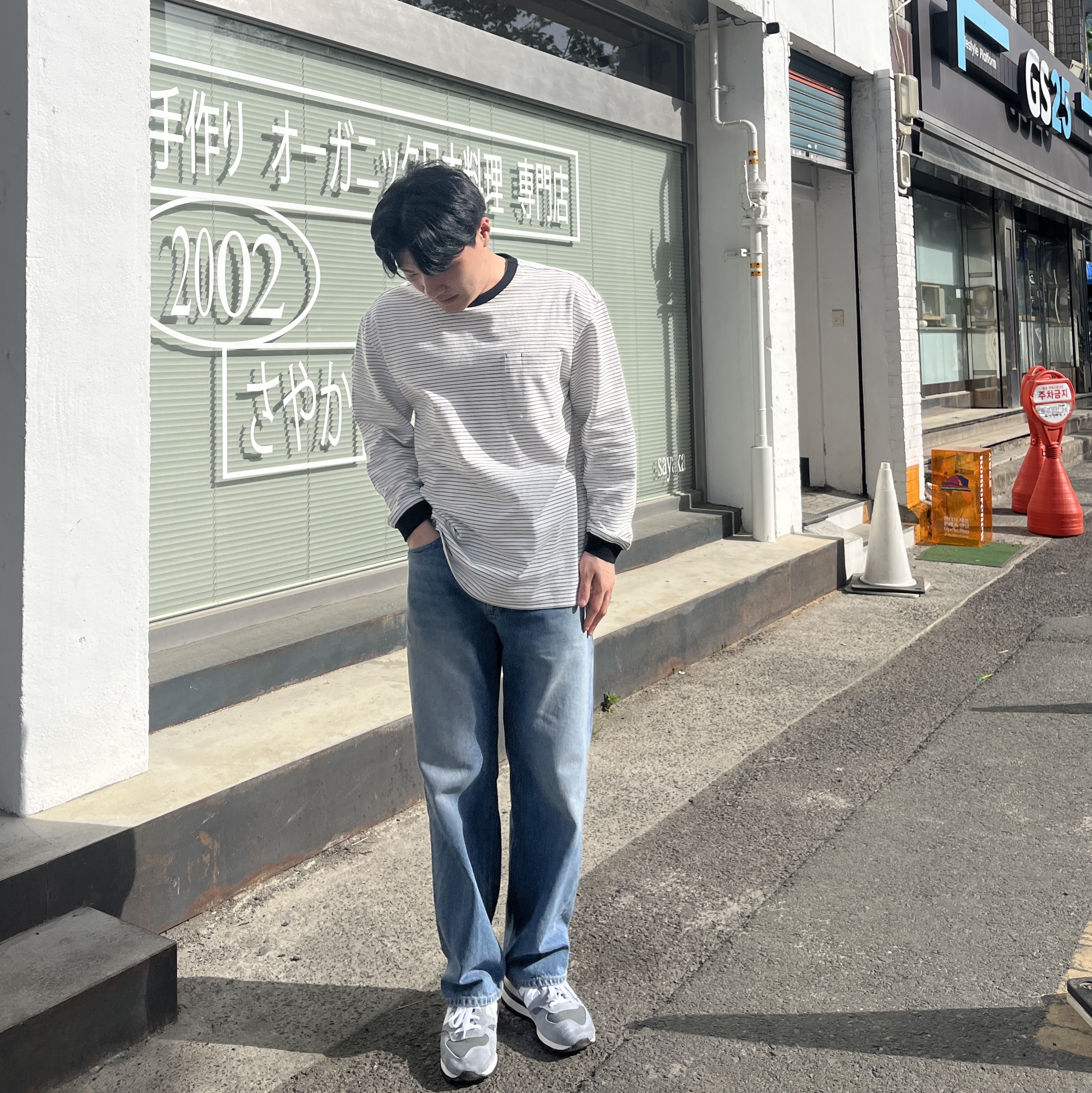 New Balance 990v1 Made in USA Grey White 착용 스타일