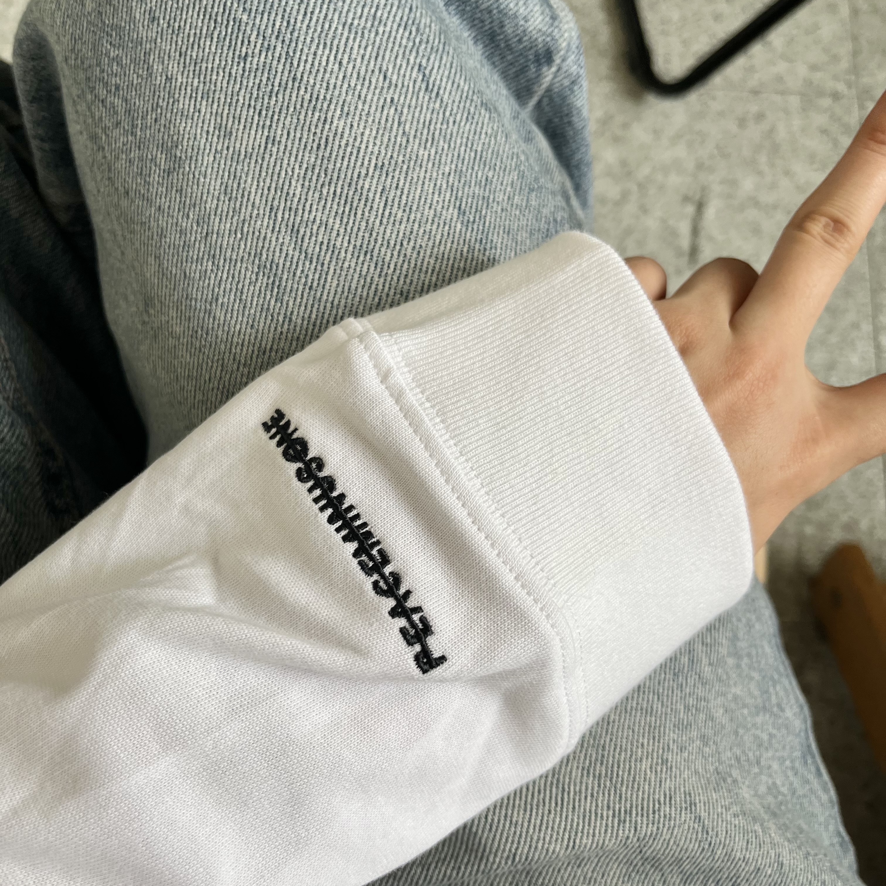 Nike x Peaceminusone LS T-Shirt White (DR0098-100) 착용 스타일