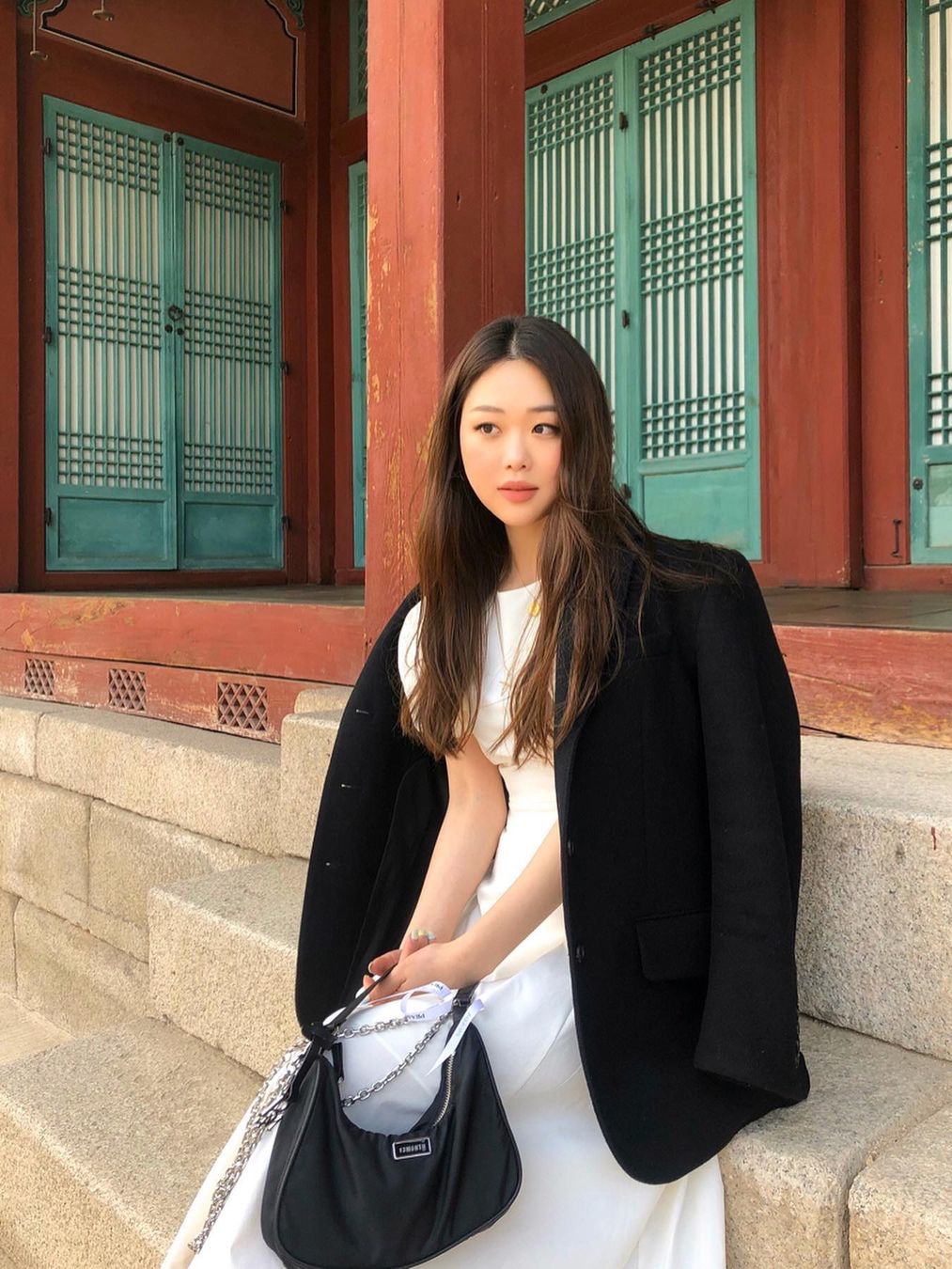 Haveless Women Signature Puff Dress Ivory, Haveless Women Signature Puff Dress Black 착용 스타일