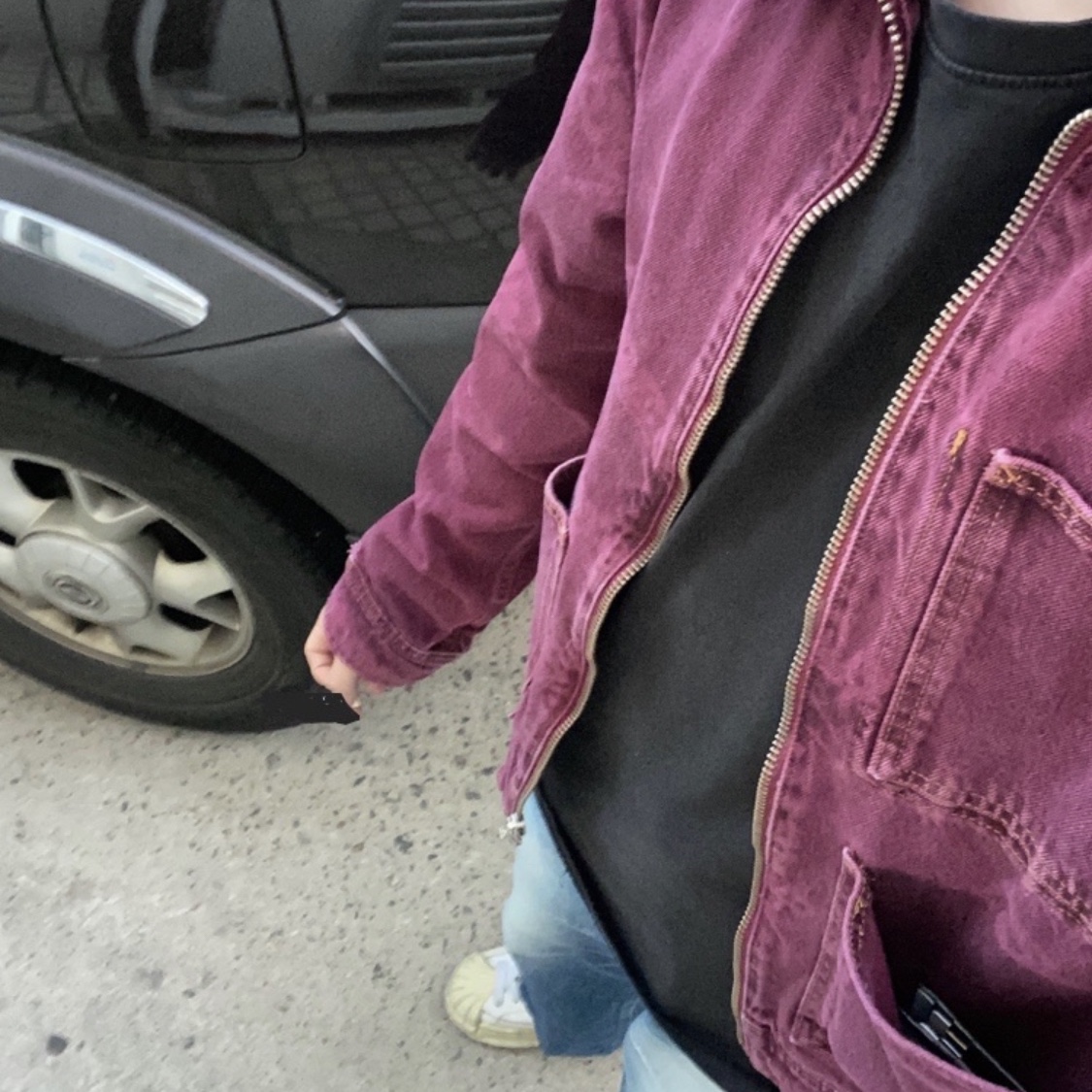 Stussy Worldwide Zip Work Jacket Fucshia, Maison Mihara Yasuhiro Blakey VL OG Sole Leather Low-top Sneakers White 착용 스타일