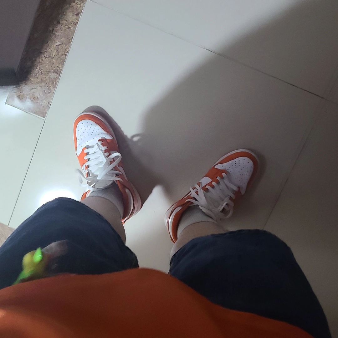 Nike Dunk High Retro Orange Blaze 착용 스타일 - 2