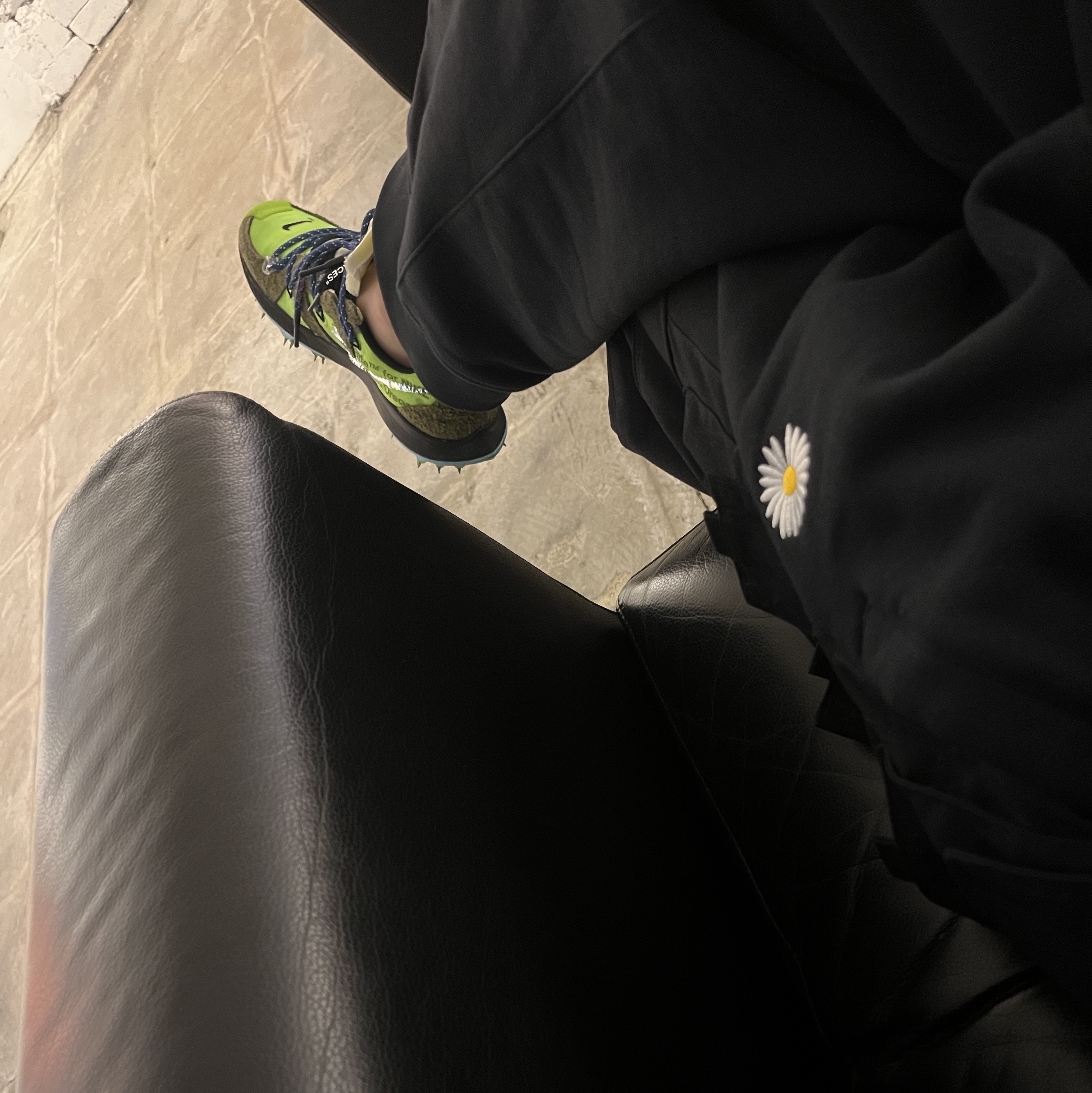 (W) Nike x Off-White Zoom Terra Kiger 5 Electric Green, Nike x Peaceminusone Wide Pants Black (DR0096-010) 착용 스타일