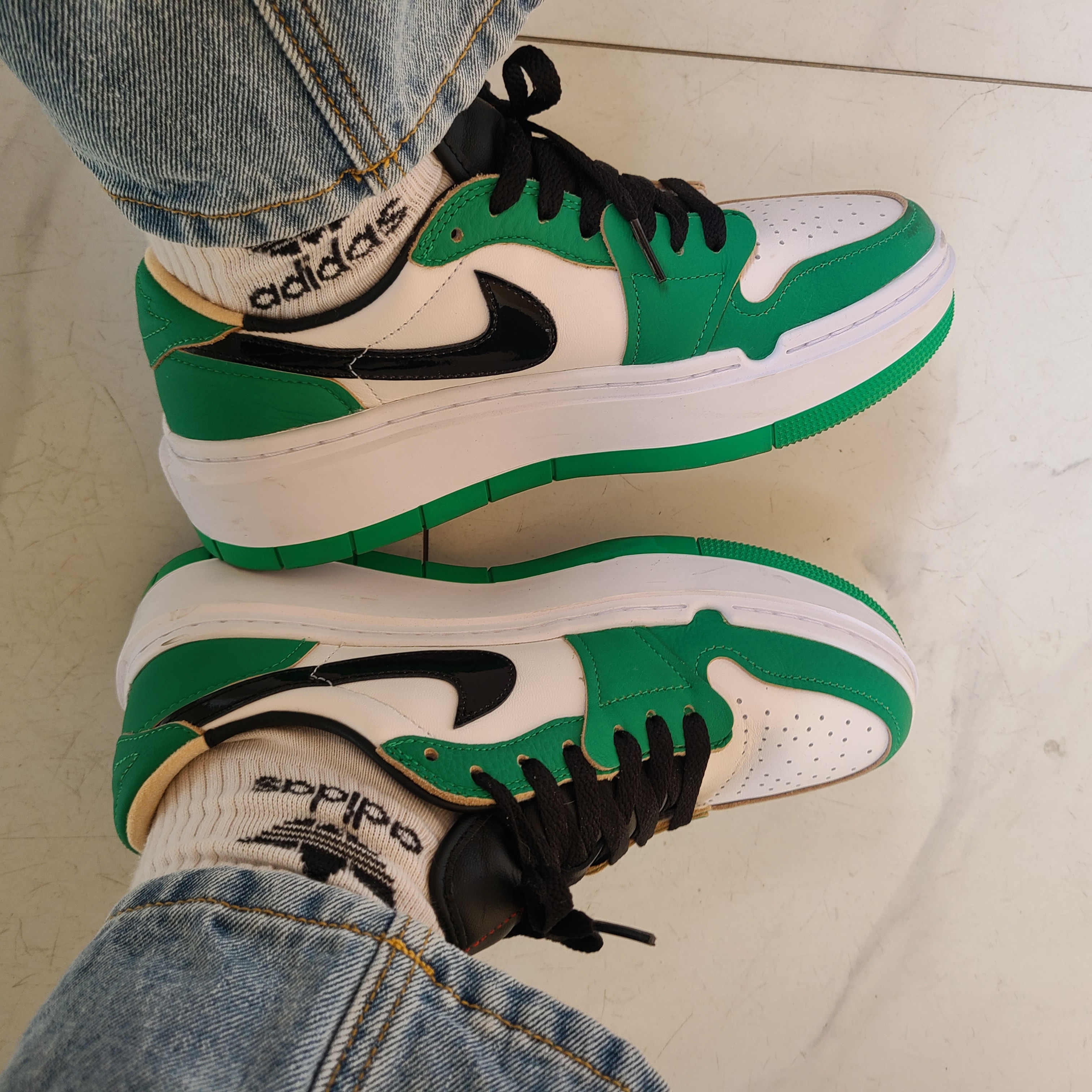 (W) Jordan 1 Elevate Low SE Lucky Green 착용 스타일
