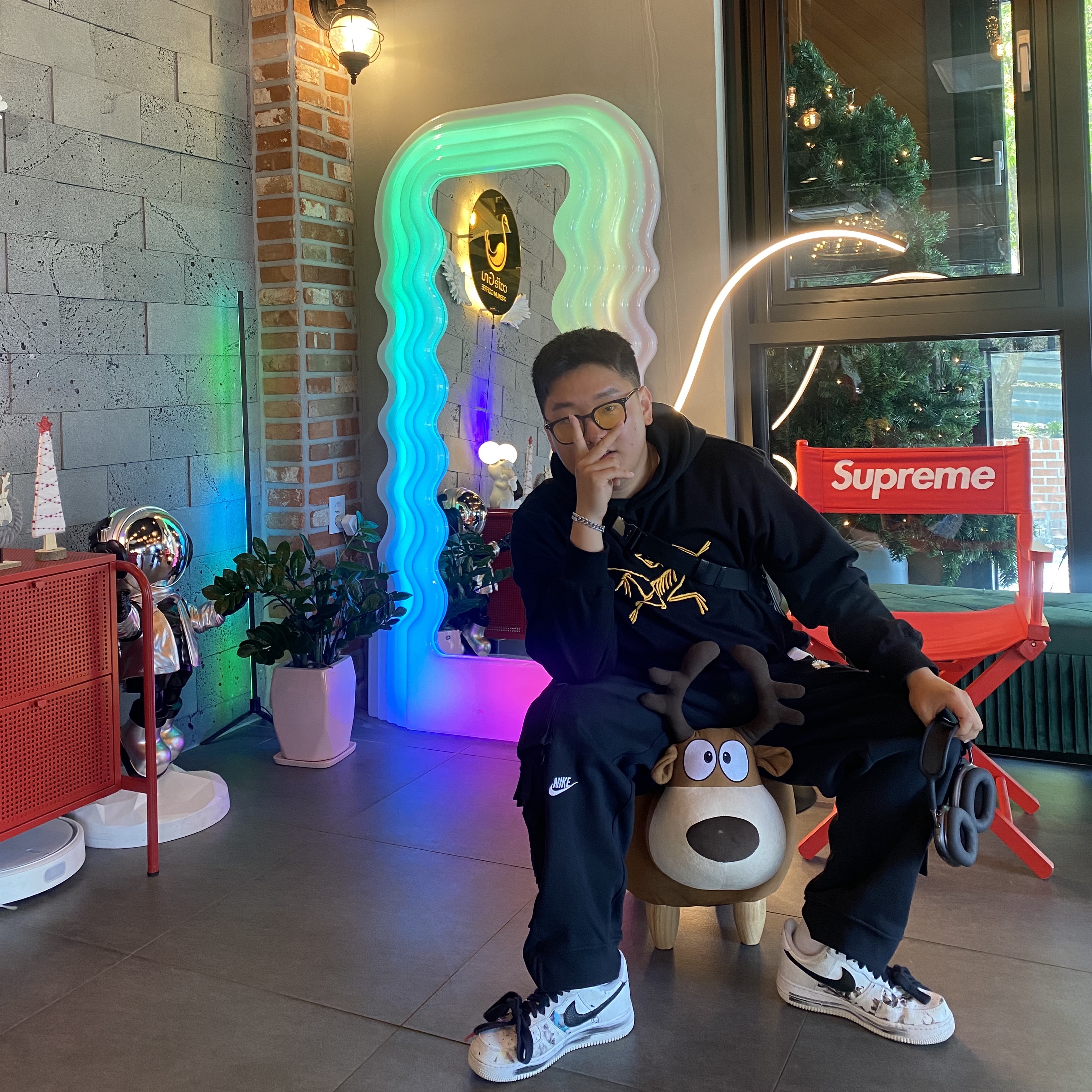 Palace x Arc'teryx Hood Black - 20FW, Nike x Peaceminusone Wide Pants Black (DR0096-010) 착용 스타일 - 2