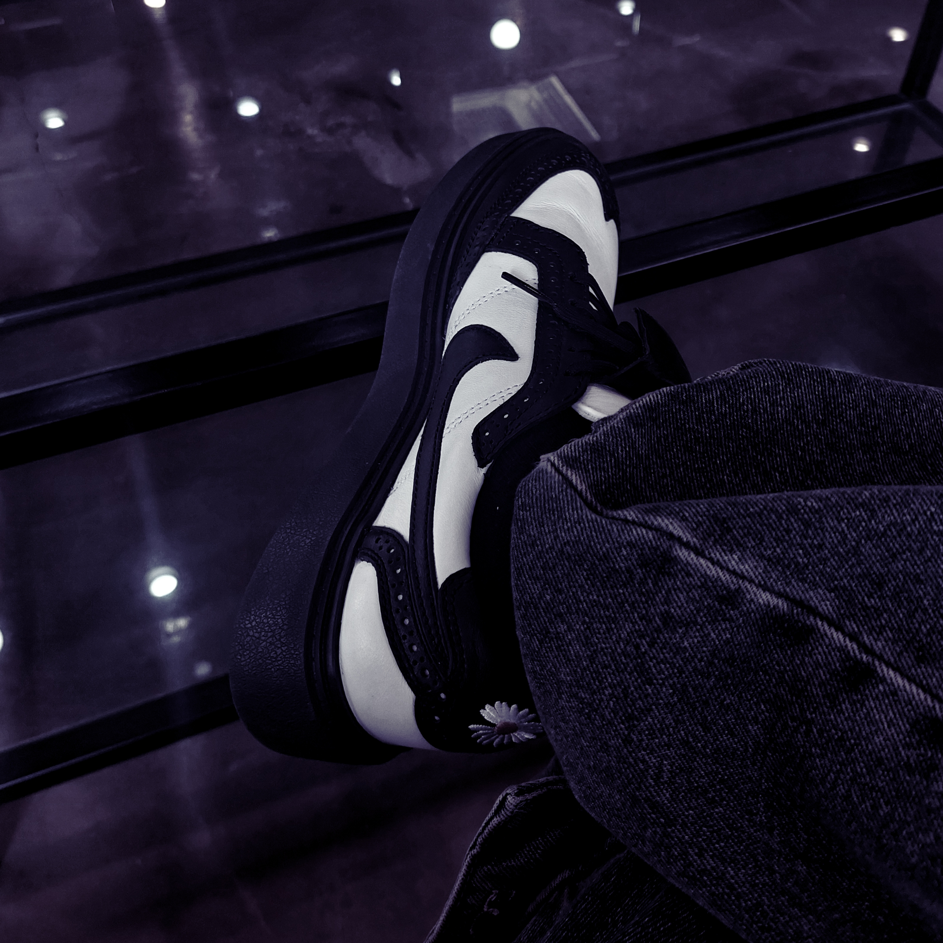 Nike x Peaceminusone Kwondo1 Black and White 착용 스타일