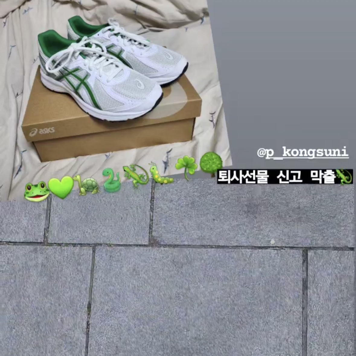 Asics Jog 100 S White Green - 2E Wide 착용 스타일