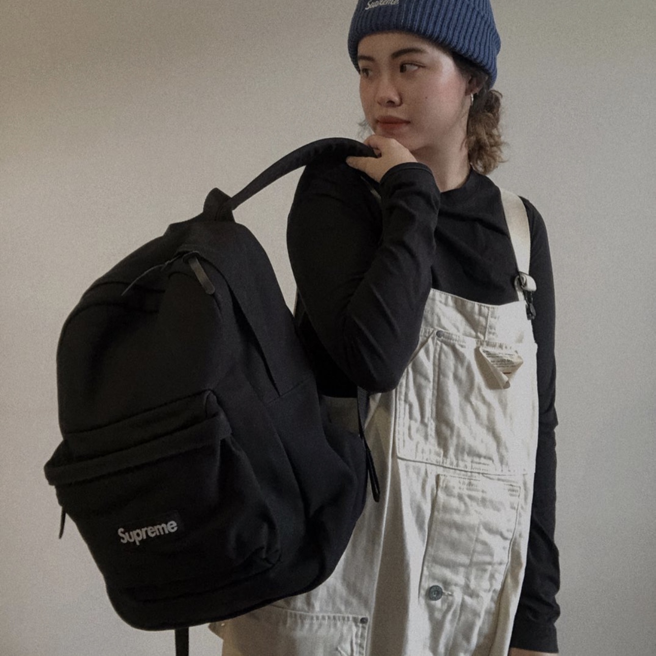 Supreme Canvas Backpack Black, Supreme Canvas Backpack White 착용 스타일 - 4