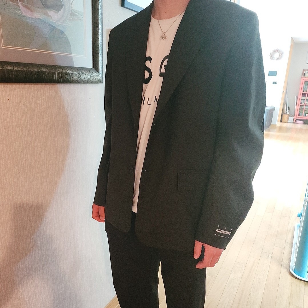 Zara x Ader Error Oversize Blazer Black 착용 스타일 - 1
