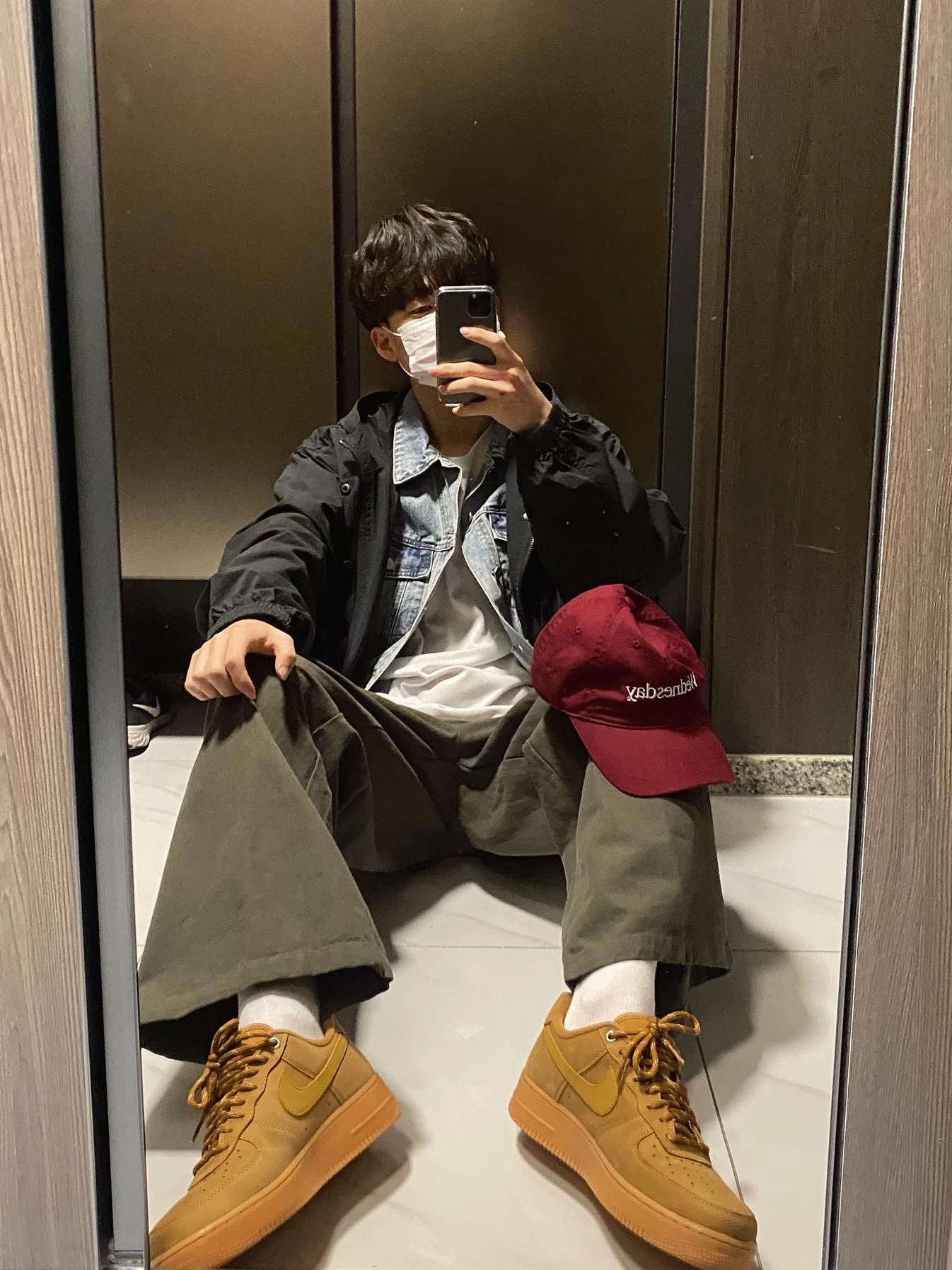 Nike Air Force 1 '07 WB Flax 착용 스타일 - 3