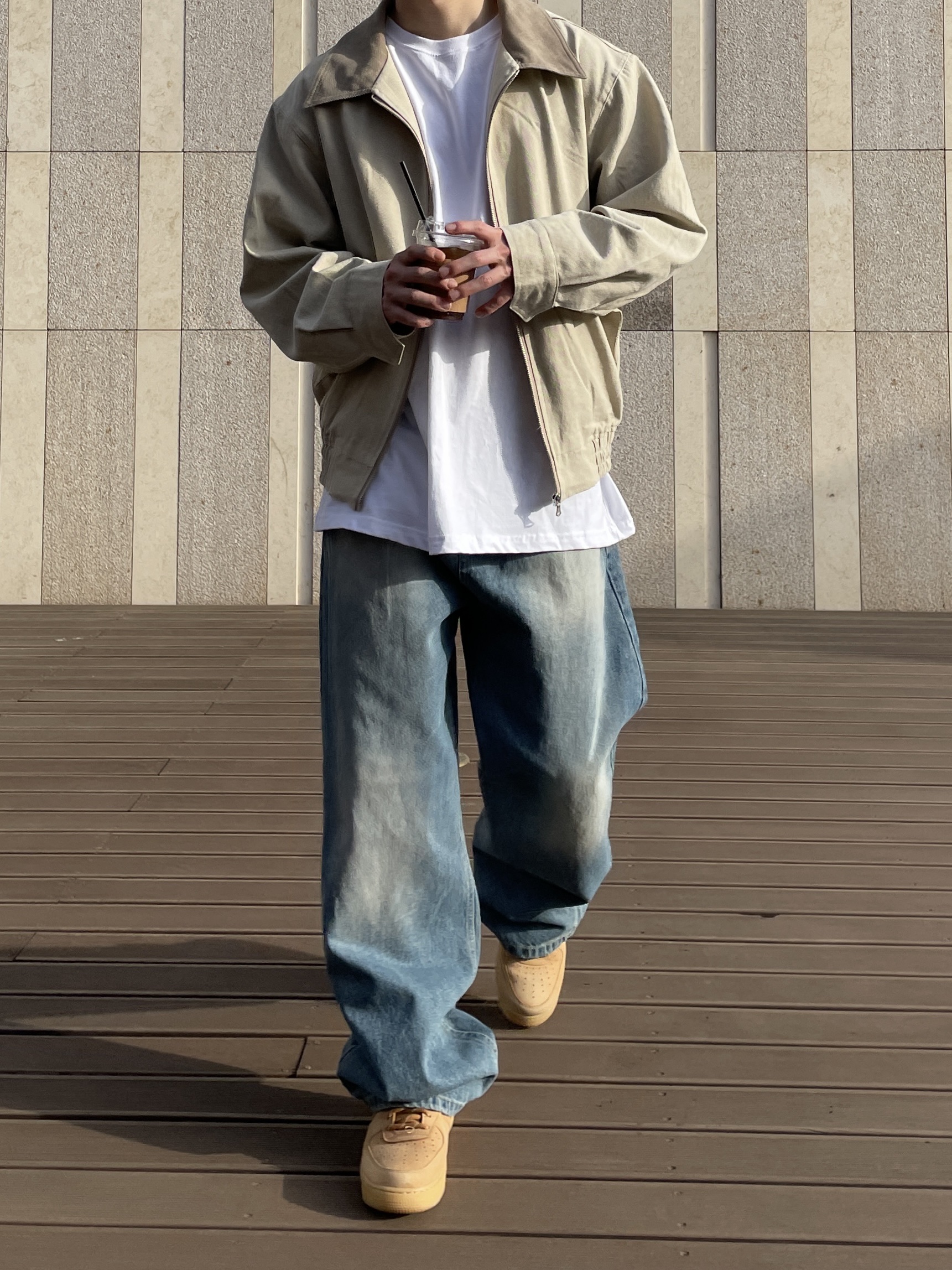 Nike Air Force 1 '07 WB Flax 착용 스타일 - 3