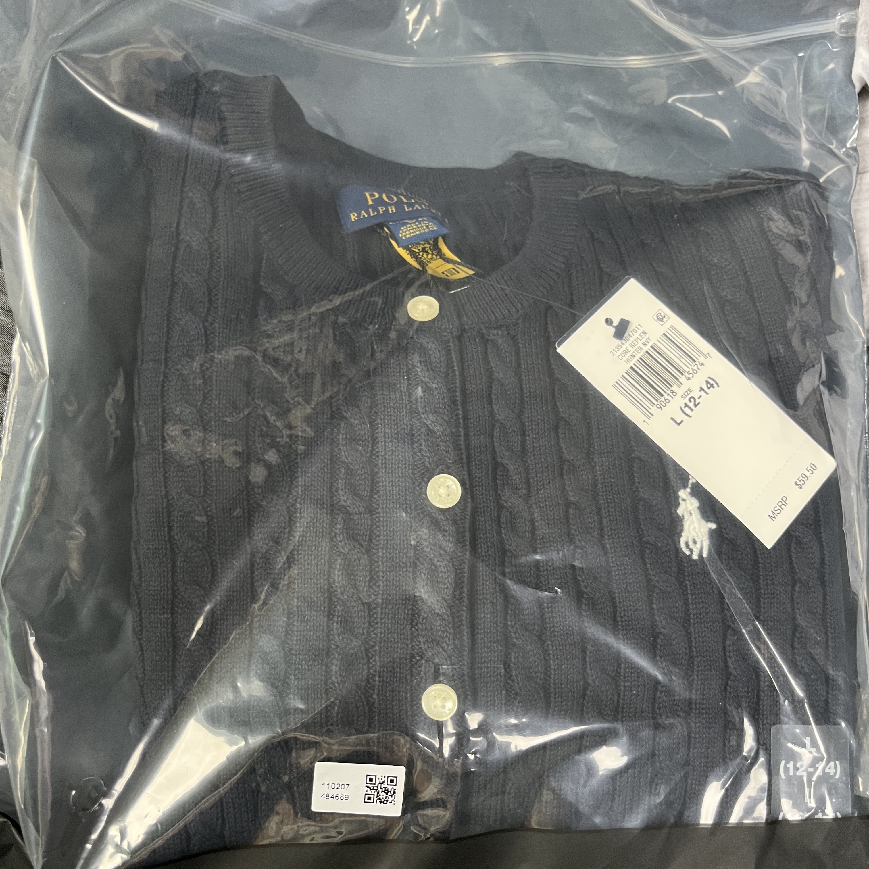 [30% 적립] Polo Ralph Lauren Children Mini Cable Cotton Cardigan Hunter Navy 착용 스타일