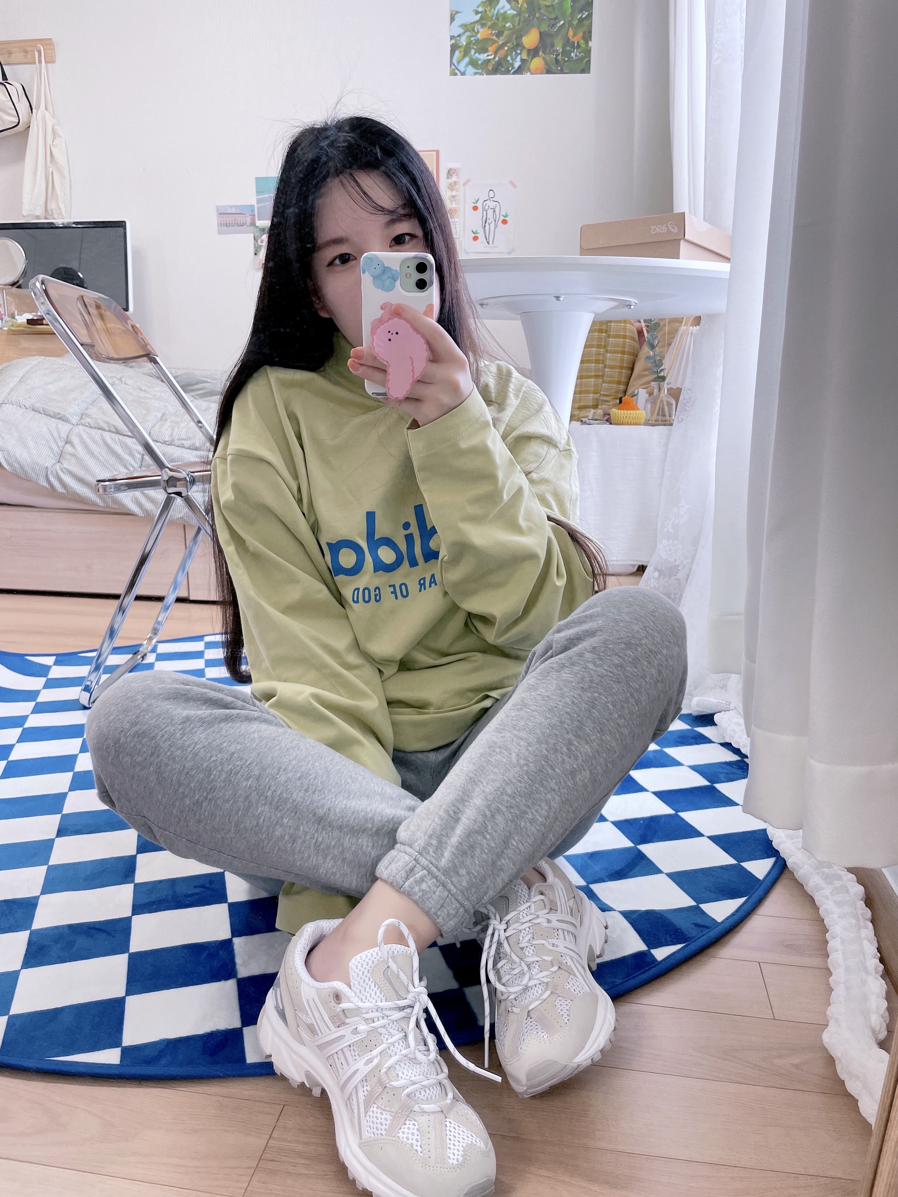 Adidas x Fear of God Innersect LS T-Shirt Green - US Sizing, (W) Asics Gel-Sonoma 15-50 White Oatmeal 착용 스타일 - 4