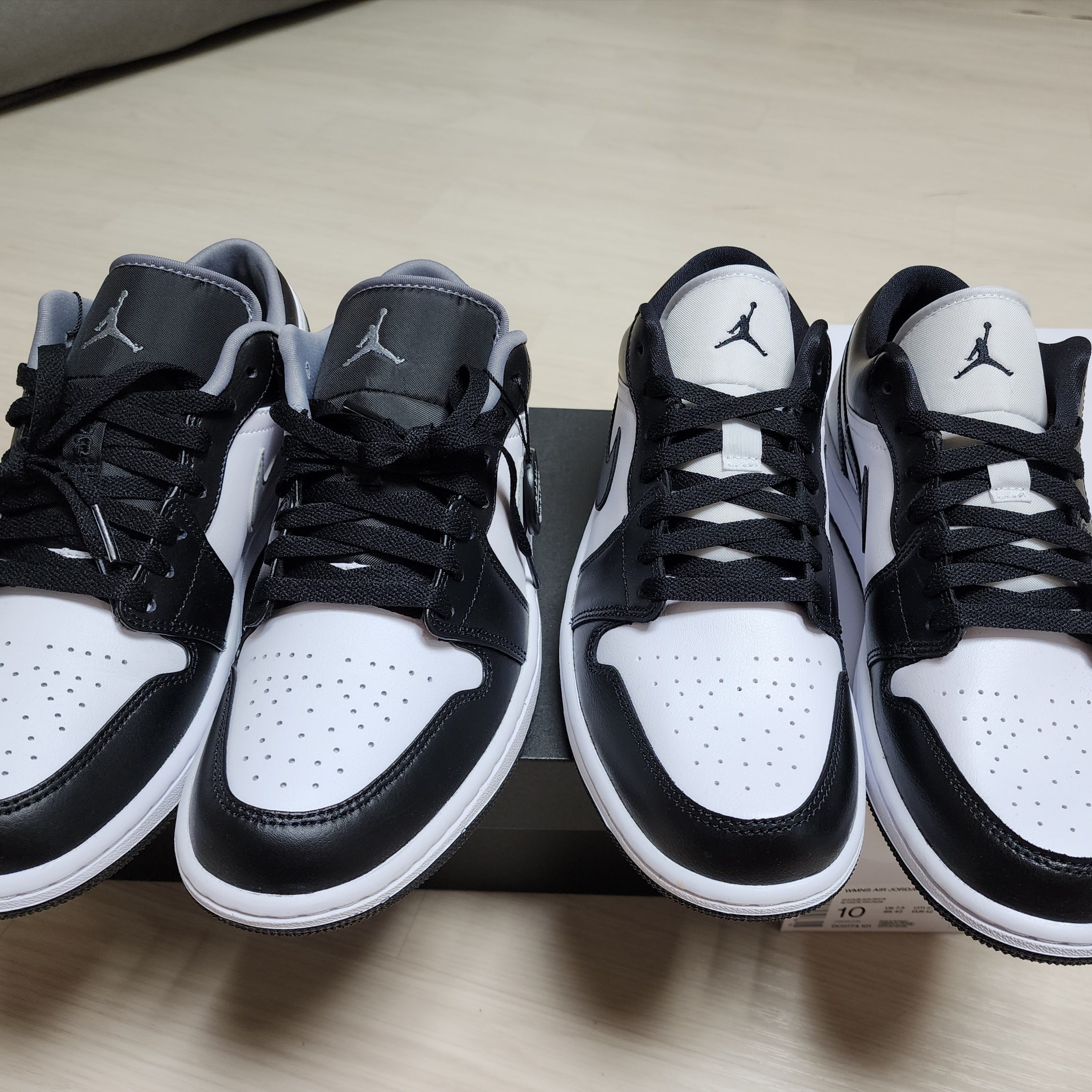 Jordan 1 Low Black Particle Grey, (W) Jordan 1 Low Black and White 착용 스타일 - 2
