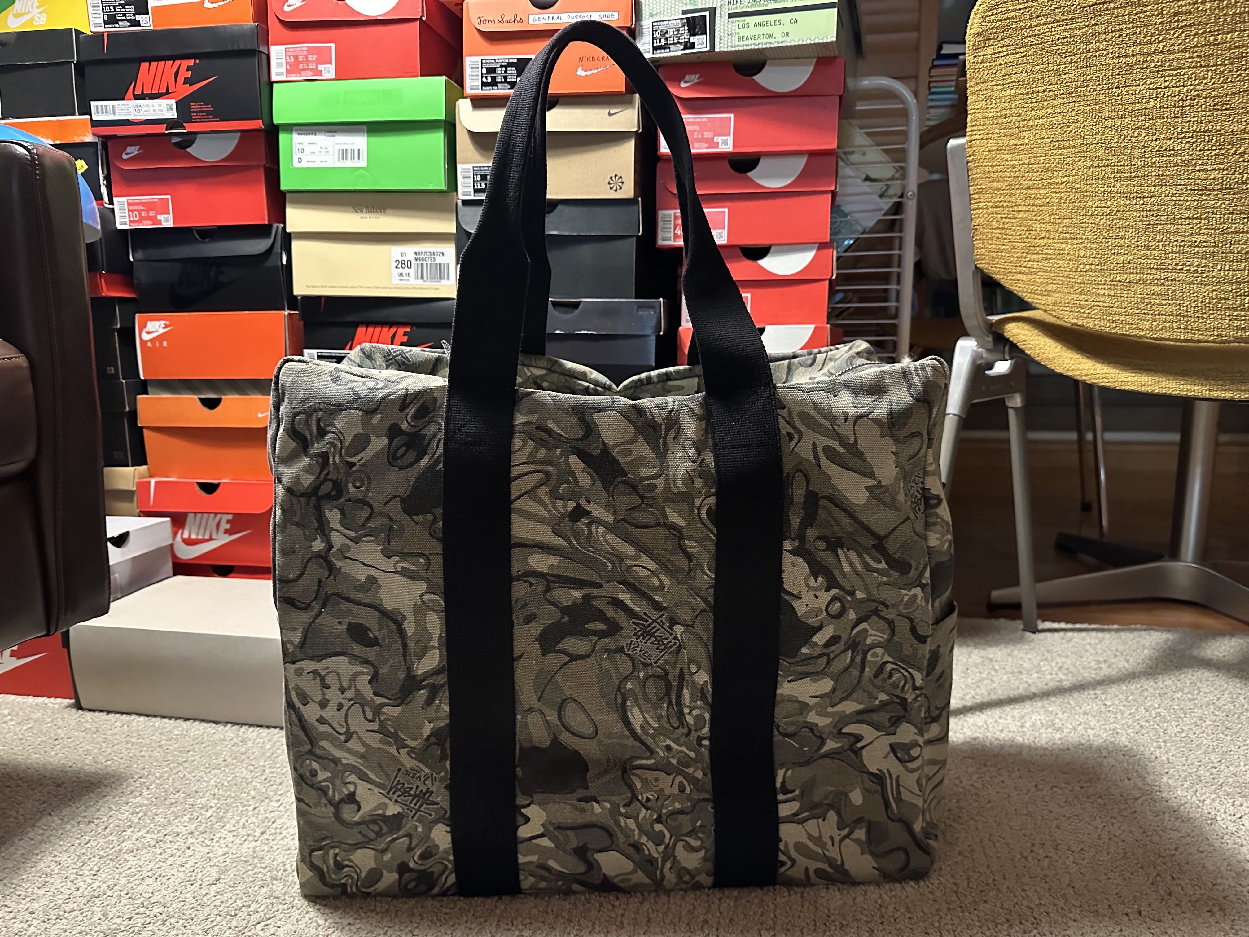 Stussy Canvas Flight Bag Veil Camo 착용 스타일 - 1