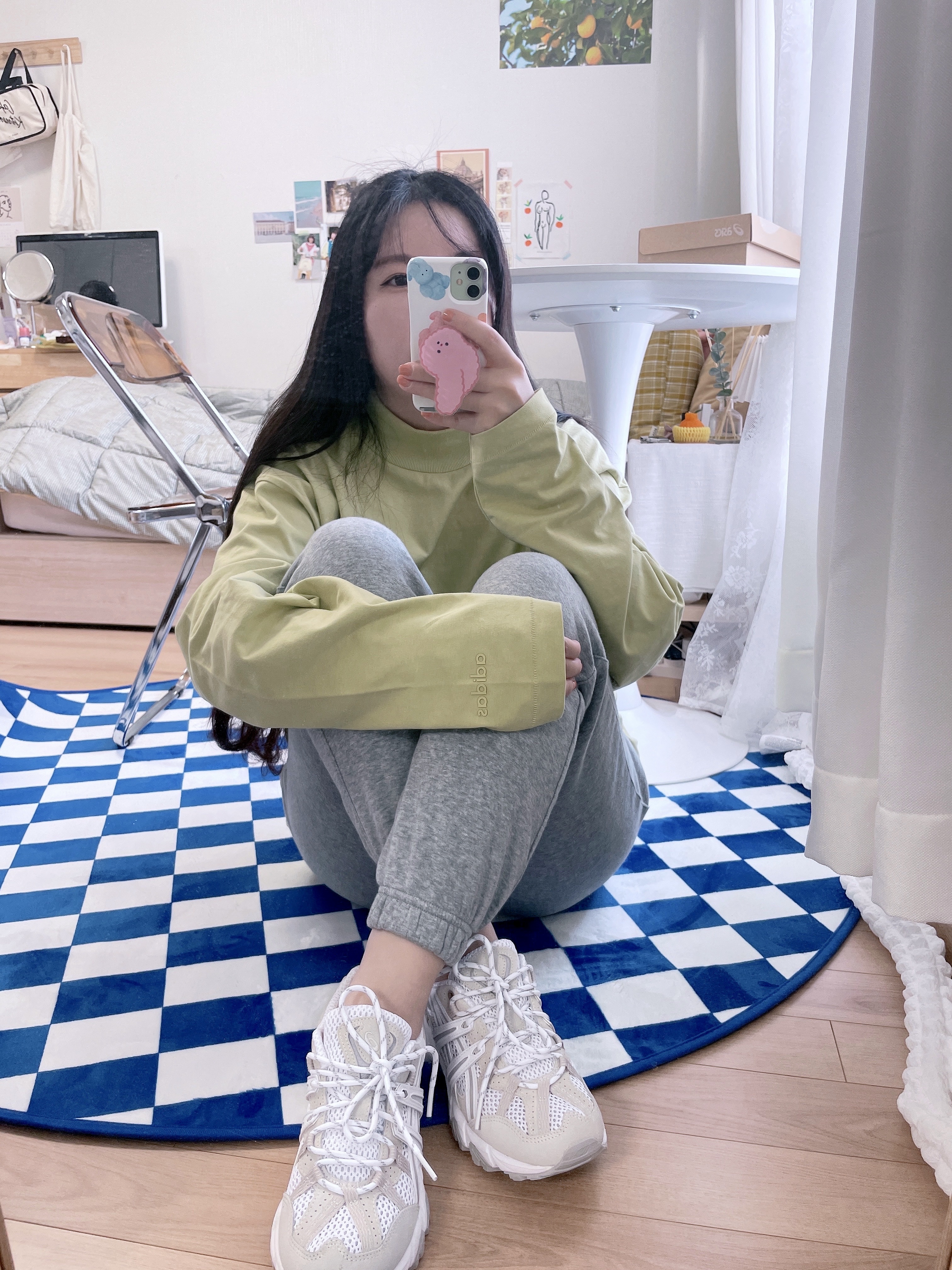 Adidas x Fear of God Innersect LS T-Shirt Green - US Sizing, (W) Asics Gel-Sonoma 15-50 White Oatmeal 착용 스타일 - 3