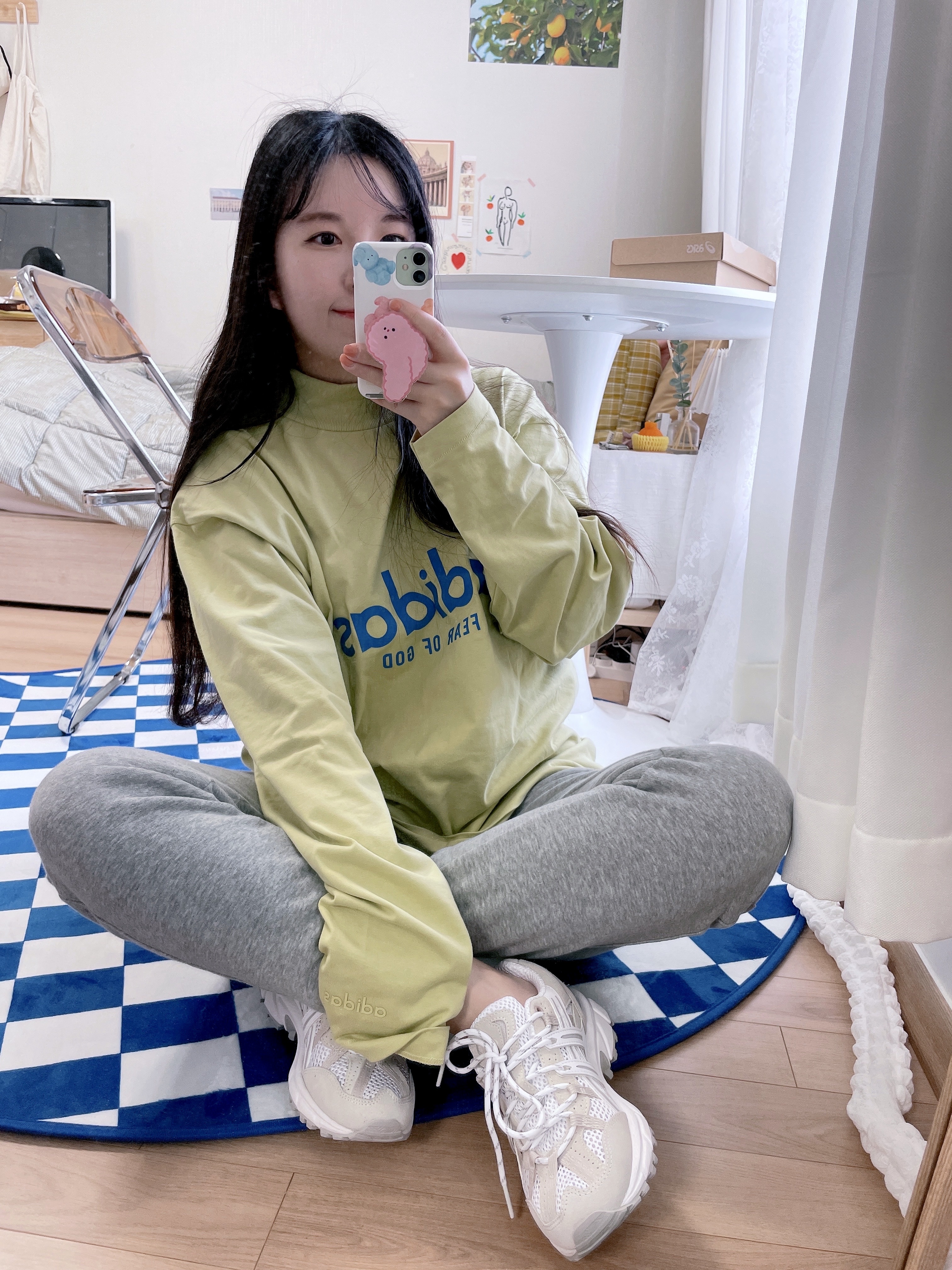 Adidas x Fear of God Innersect LS T-Shirt Green - US Sizing, (W) Asics Gel-Sonoma 15-50 White Oatmeal 착용 스타일 - 2
