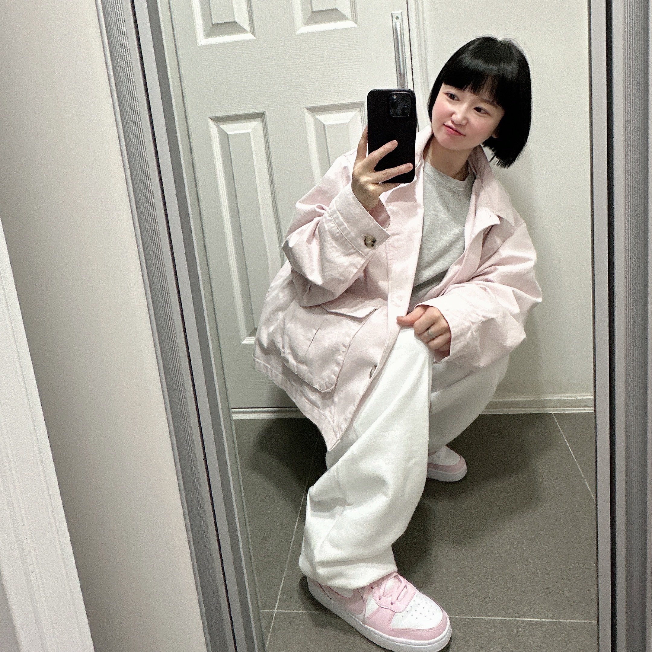 (GS) Nike Court Borough 2 SE White Pink Foam 착용 스타일