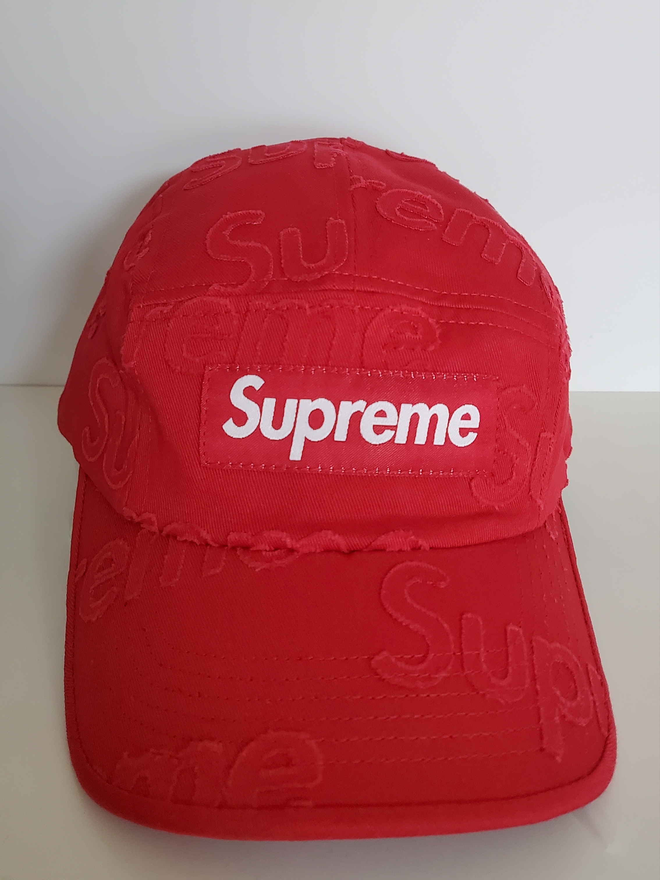 Supreme Lasered Twill Camp Cap Red - 23SS 착용 스타일