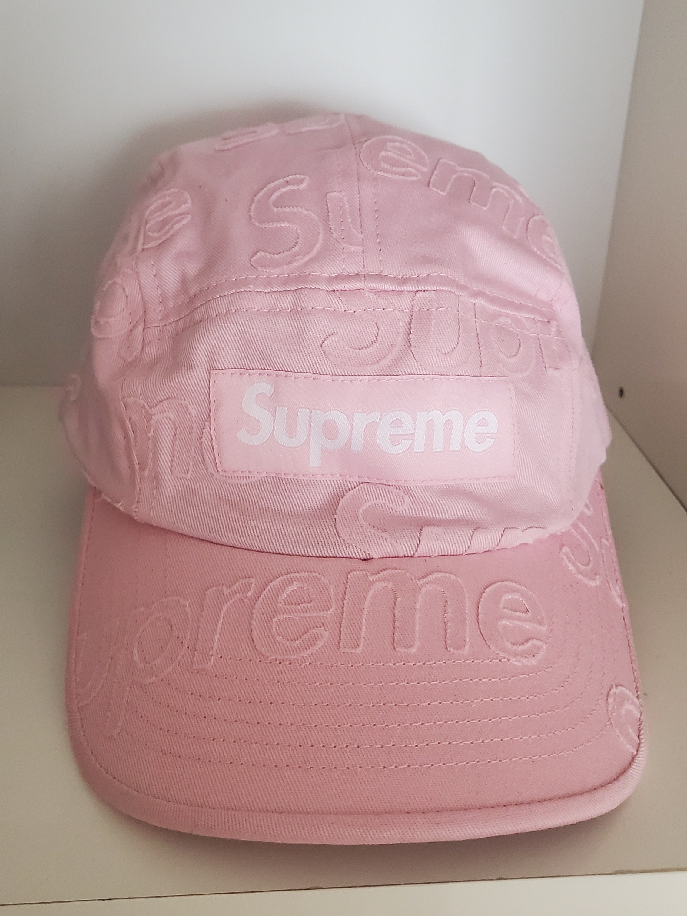 Supreme Lasered Twill Camp Cap Pink - 23SS 착용 스타일