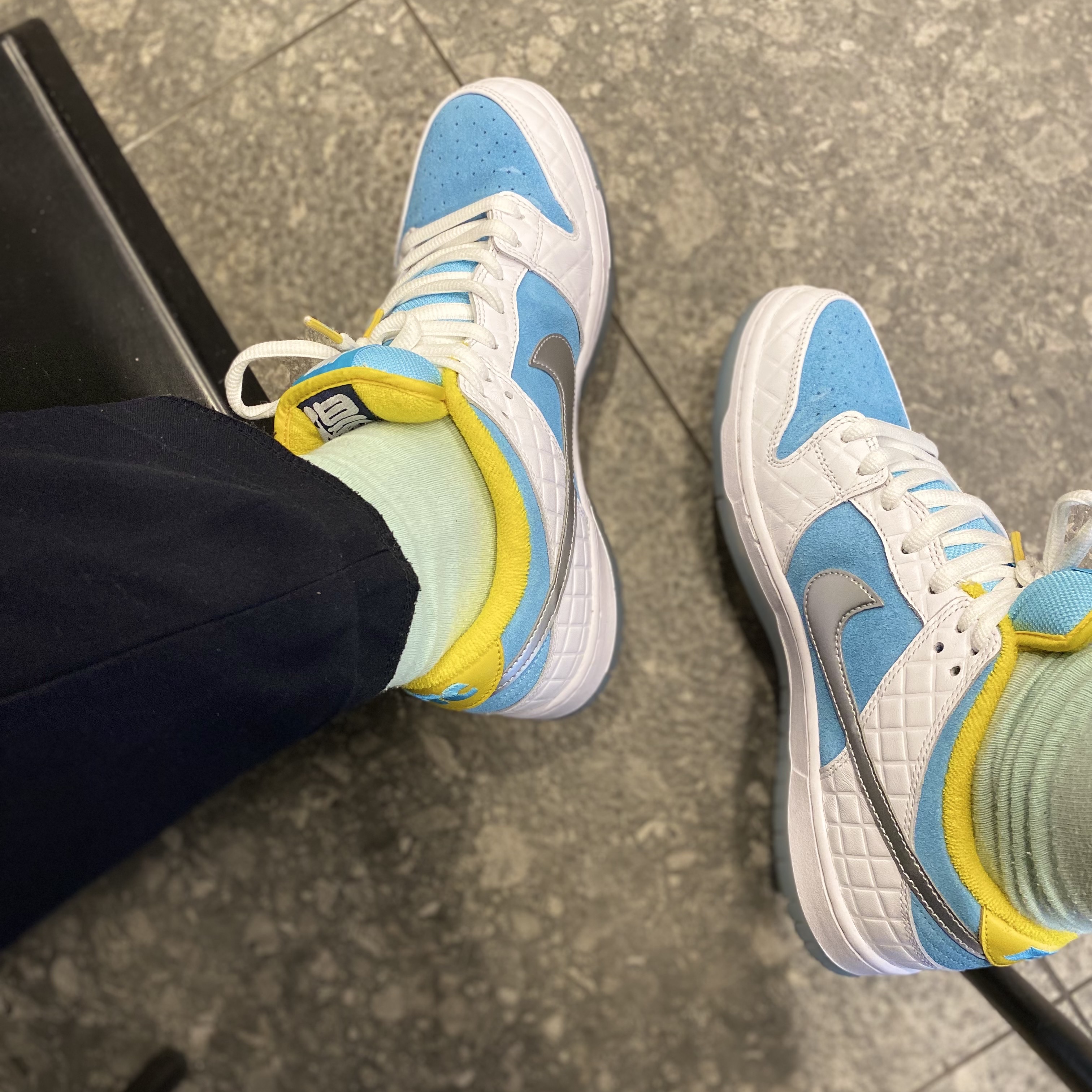 Nike x FTC SB Dunk Low Pro QS Lagoon Pulse 착용 스타일 - 1