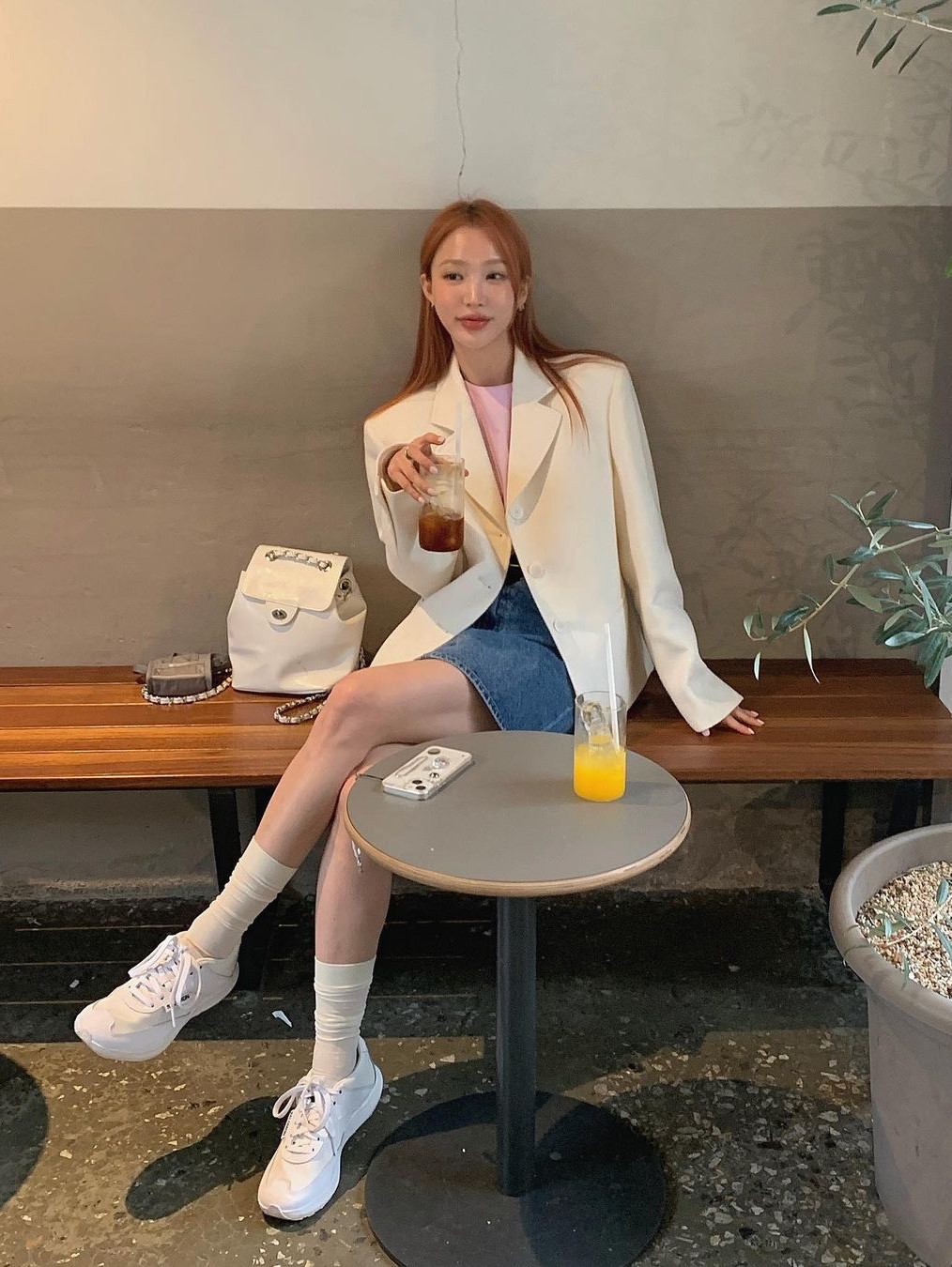 Salomon x Comme des Garcons Pulsar Platform White 착용 스타일