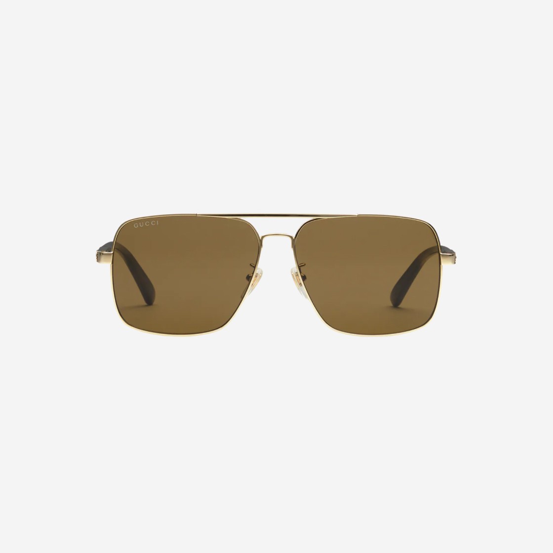 Gucci Navigator Frame Sunglasses Gold Metal Brown 상세 이미지 1