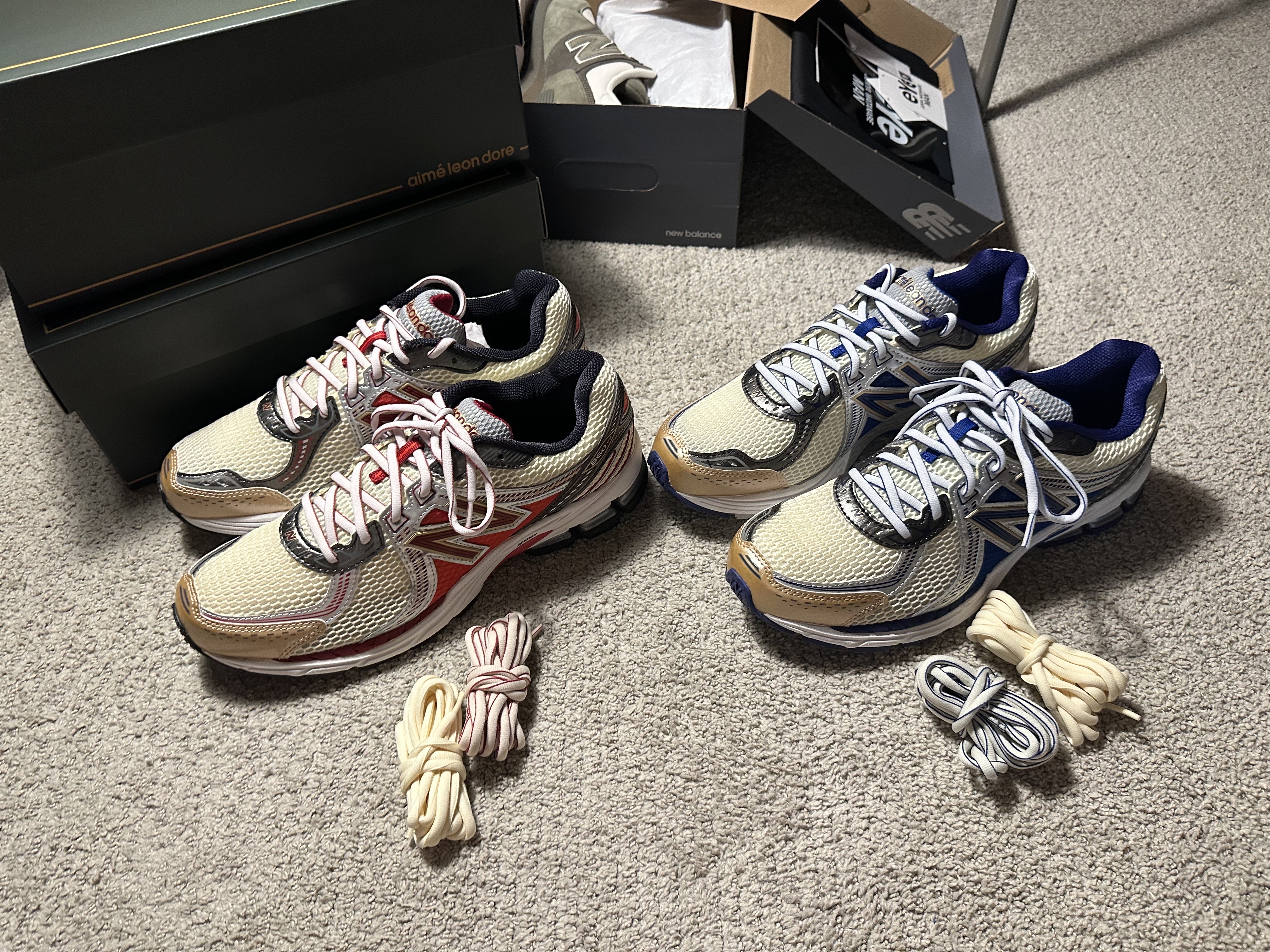 New Balance x Aime Leon Dore 860v2 Blue, New Balance x Aime Leon Dore 860v2 Red 착용 스타일 - 1