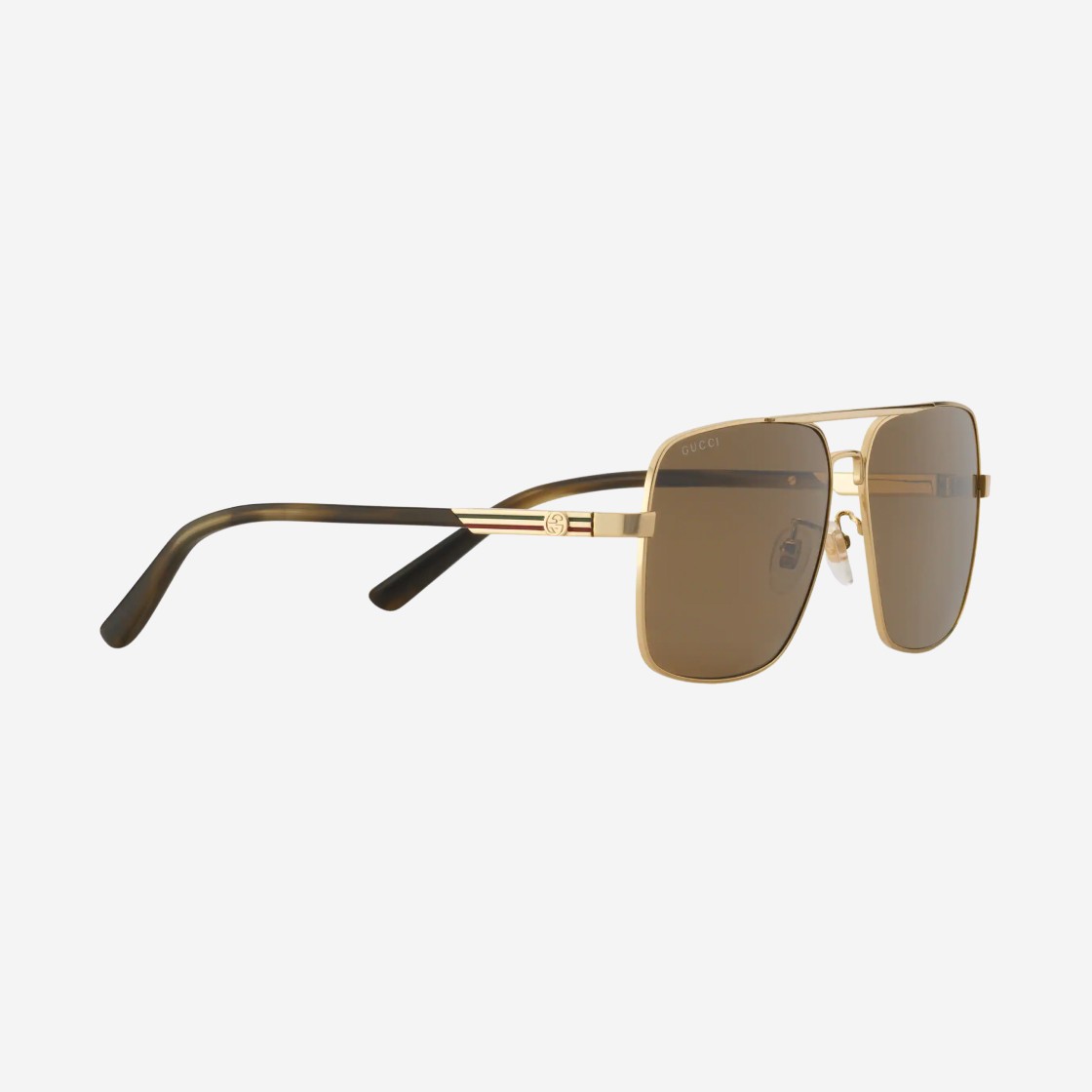 Gucci Navigator Frame Sunglasses Gold Metal Brown 상세 이미지 2