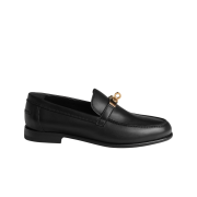 (W) Hermes Destin Loafer Calfskin & Permabrass Noir