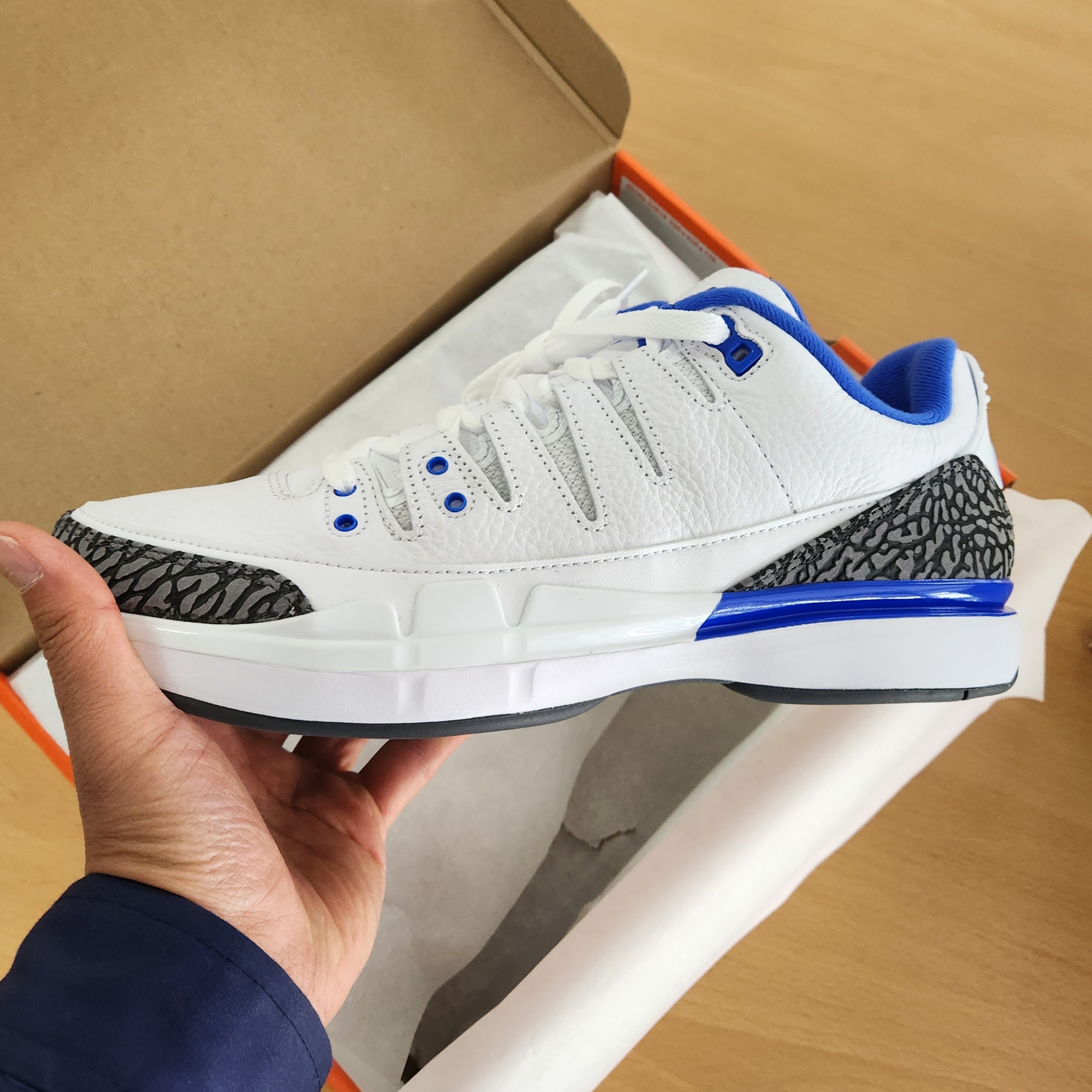 Nike Court Air Zoom Vapor AJ3 Racer Blue 착용 스타일 - 2