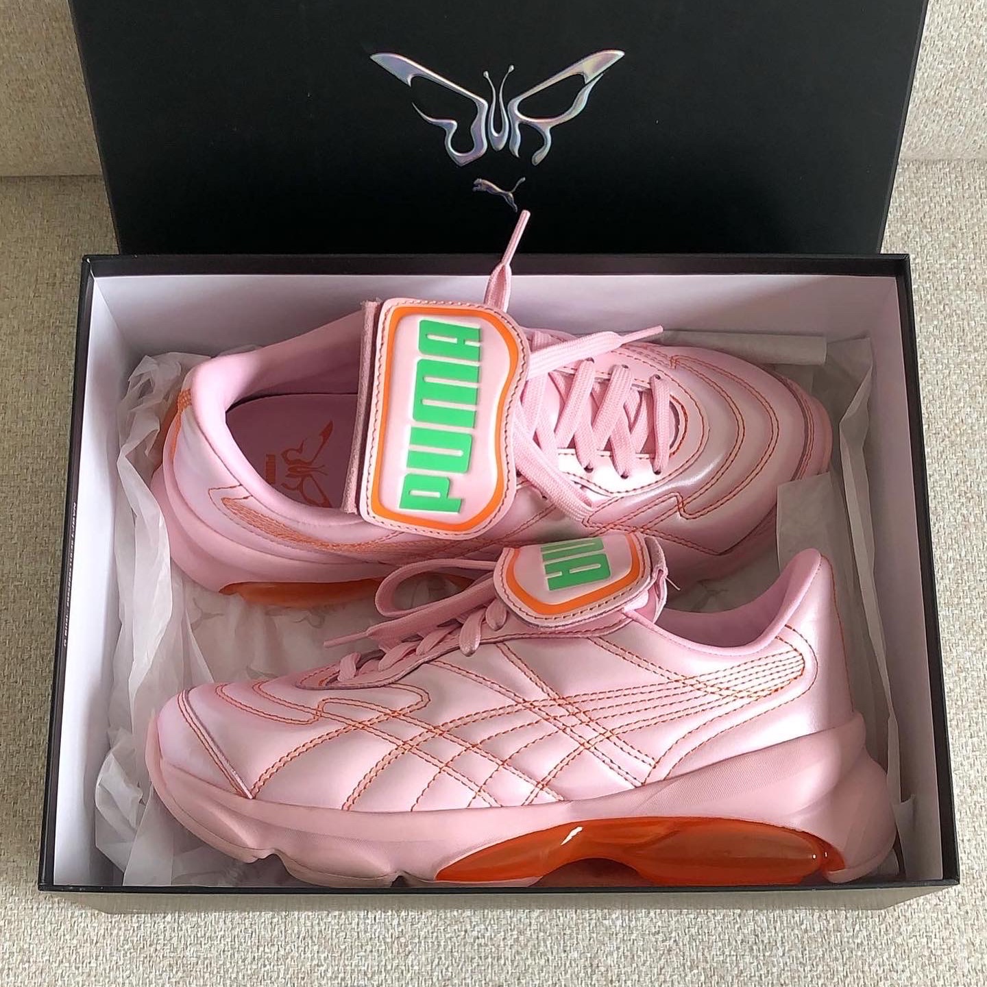 (W) Puma x Dua Lipa Cell Dome King ML Trainer Silver Pink 착용 스타일 - 2