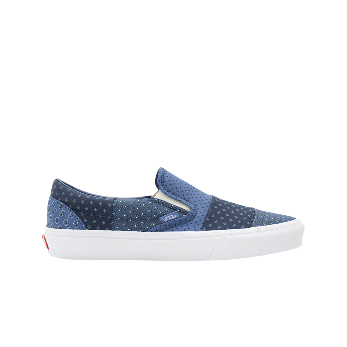 반스 클래식 슬립온 타이 프린트 패치워크 트루 네이비(Vans Classic Slip-On Tie Print Patchwork True Navy) - 1