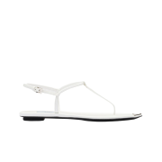 (W) Prada Brushed Leather Thong Sandal White