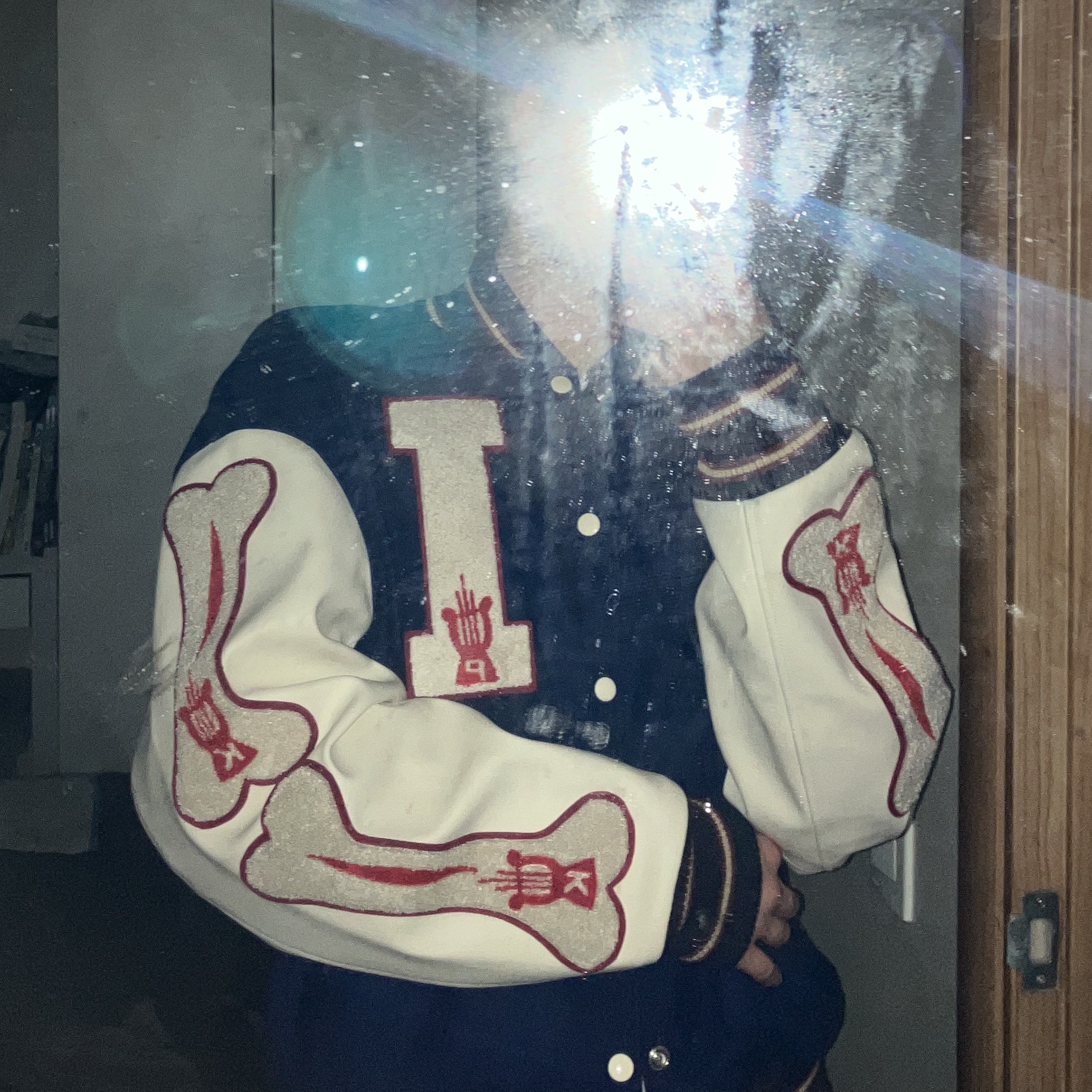 Kapital Wool I-Five Varsity Jacket Blue 착용 스타일