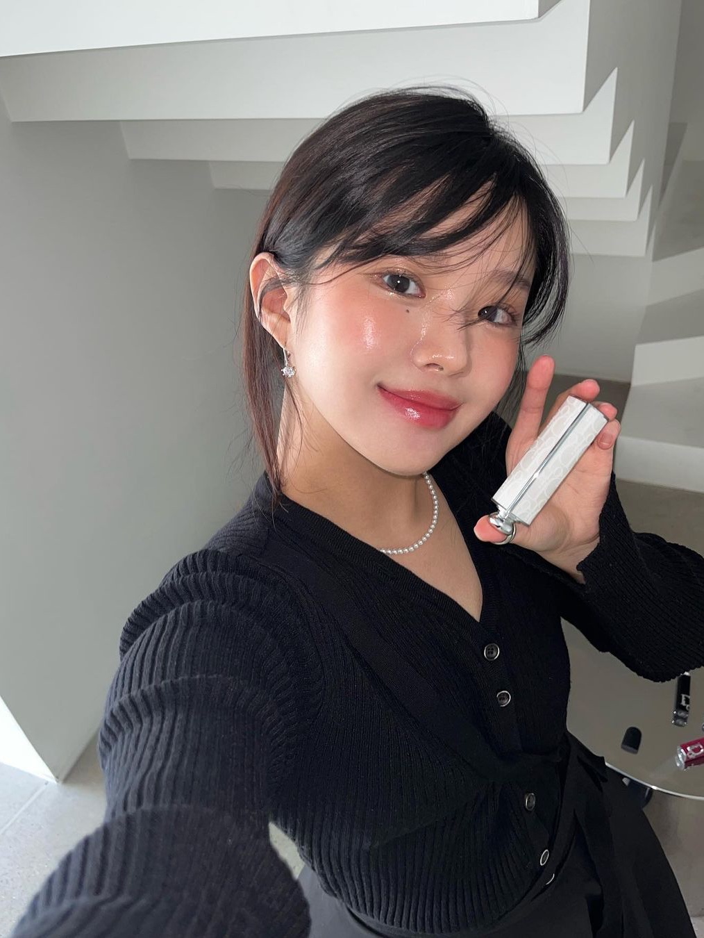 Dior Addict Lipstick 652 Rose Dior 착용 스타일