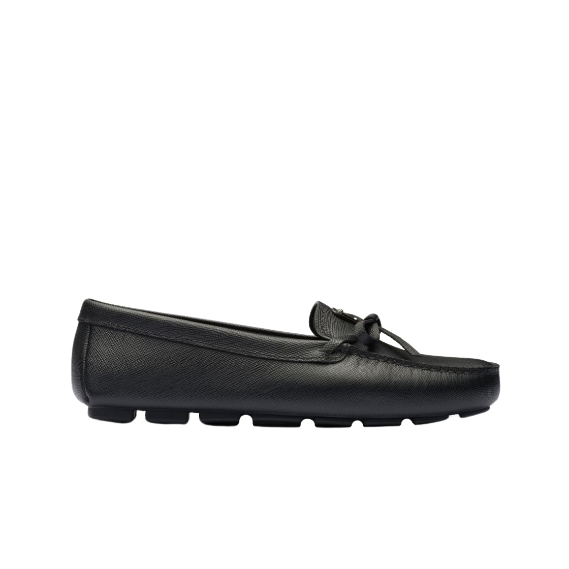 1DD071-053-F0002 (W) Prada Saffiano Leather Driving Loafers Black