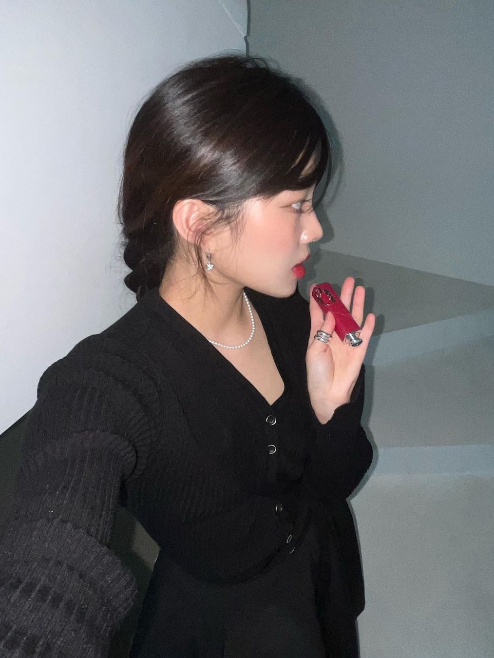 Dior Addict Lipstick 758 Lady Red 착용 스타일