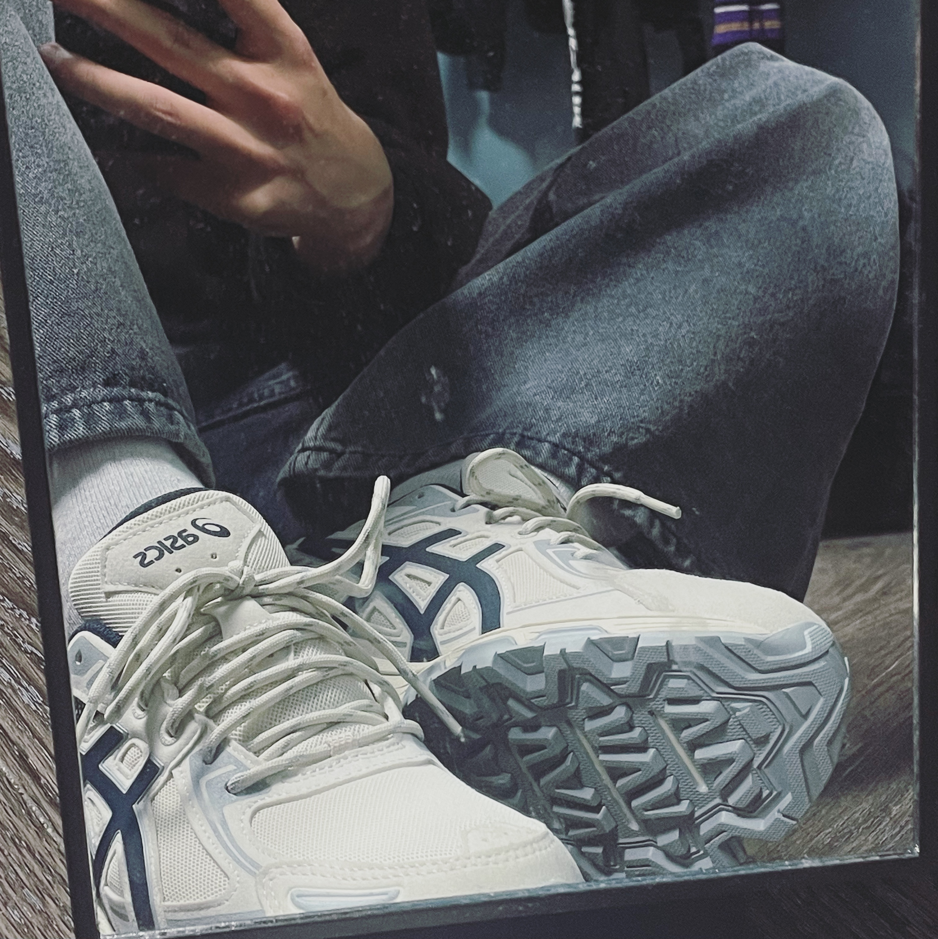 Asics Gel-Venture 6 SPS Birch French Blue 착용 스타일